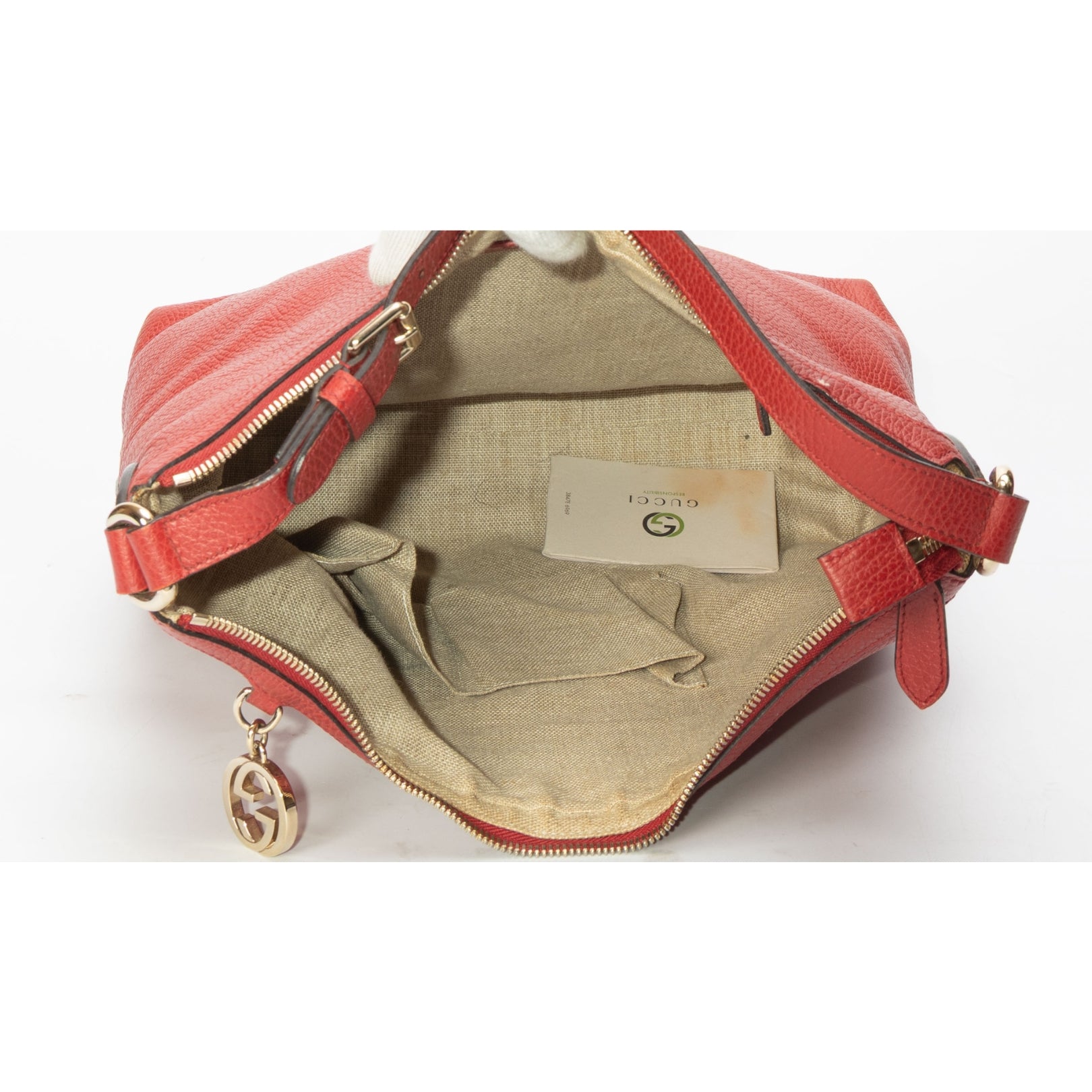 Gucci Red GG Charm Hobo Bag
