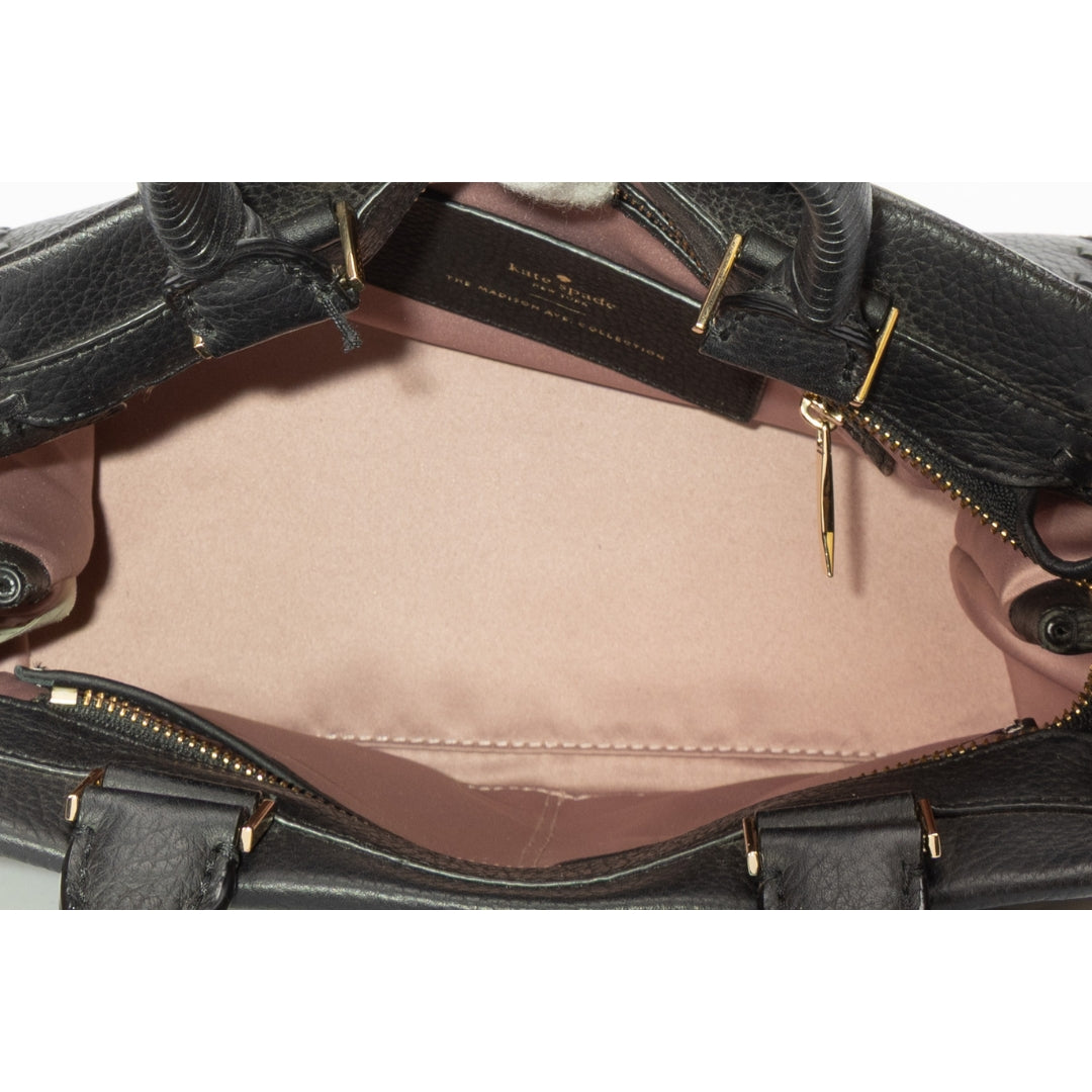 Kate Spade Black Larissa Floral Whipstitch Satchel