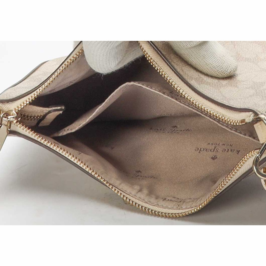 Kate Spade Beige Spade Flower Small Crossbody Bag