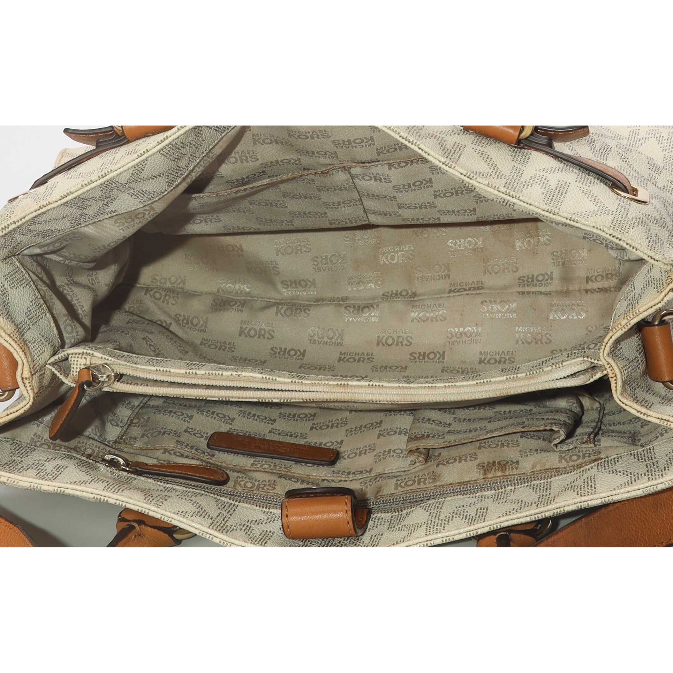 Michael Kors Logo Vanilla East West Hamilton Tote