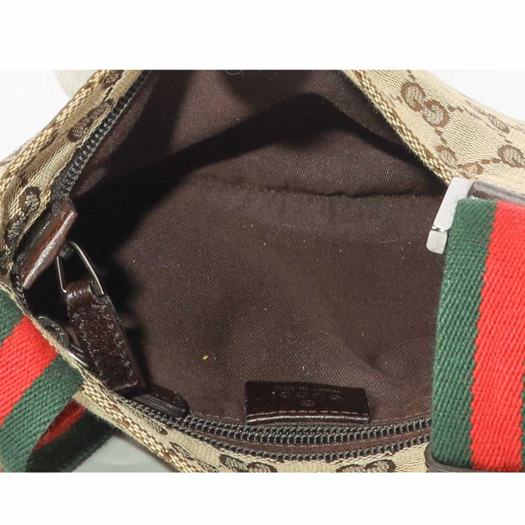 Gucci Beige GG Canvas Small Web Messenger Bag