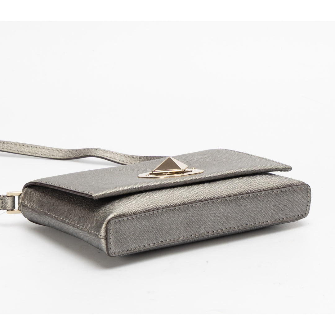 Kate Spade Grey Saffiano Leather Crossbody Bag