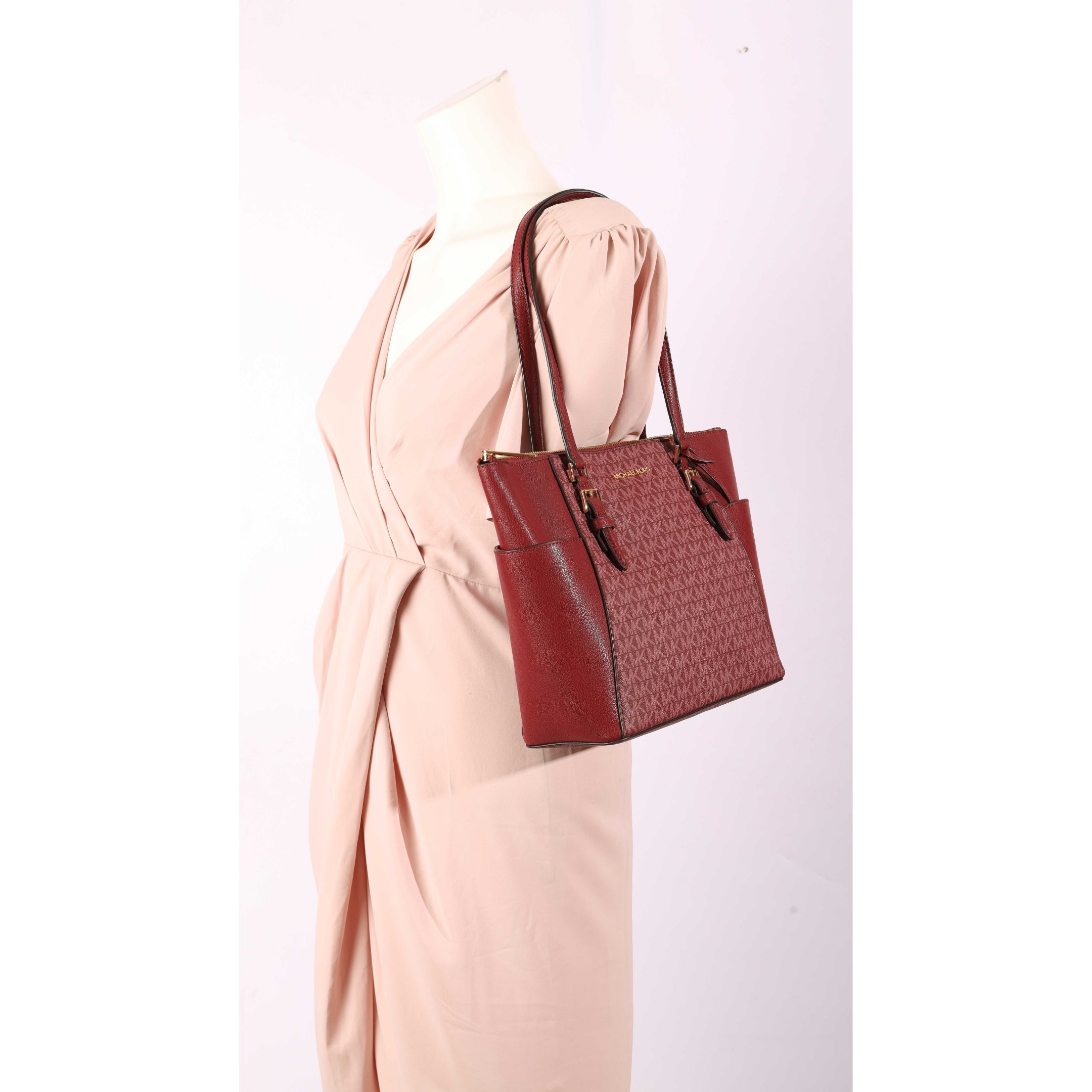 Michael Kors Maroon Charlotte Logo Tote