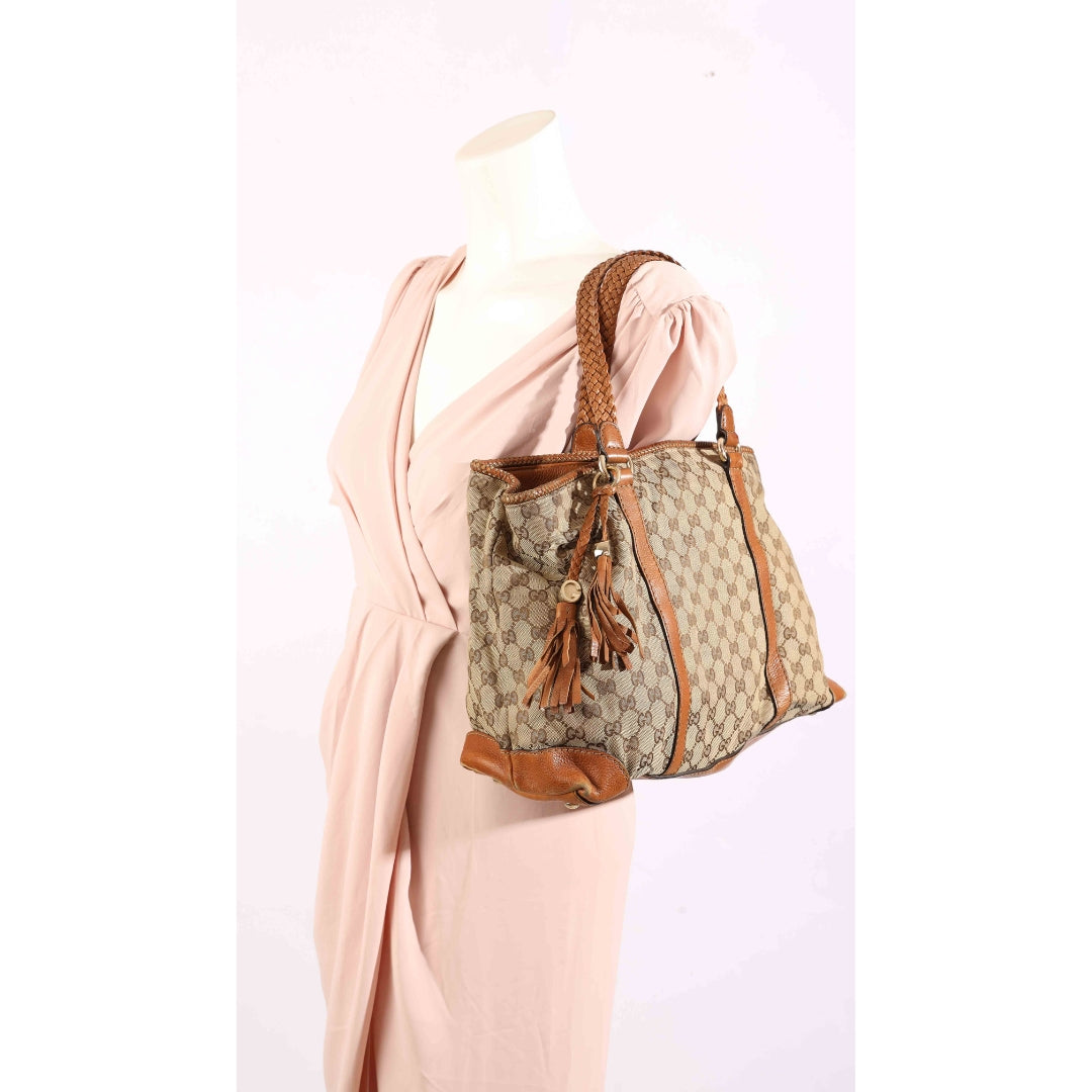 Gucci Beige/Brown GG Canvas Bella Tote