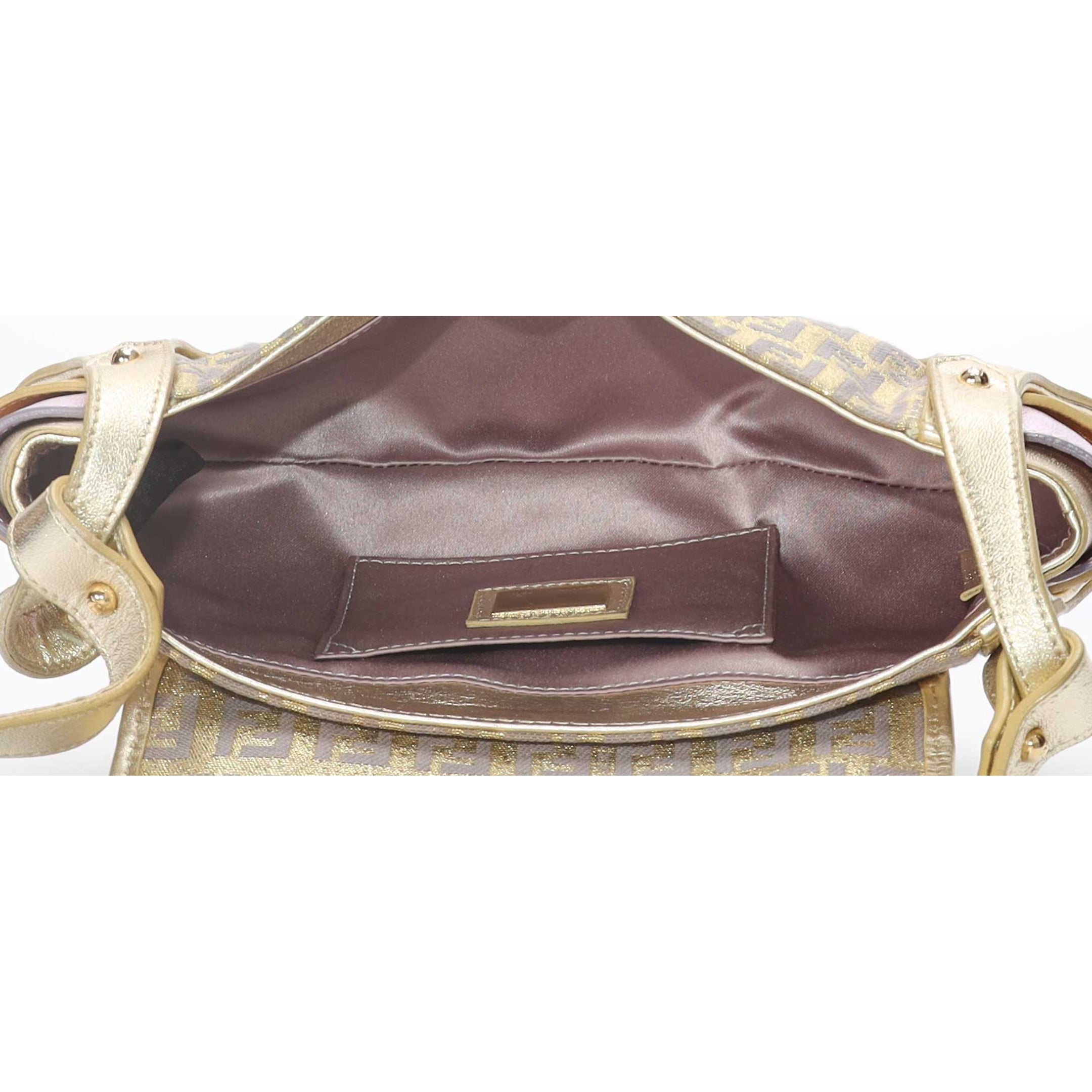 Fendi Zucchino Canvas Compilation Shoulder Bag