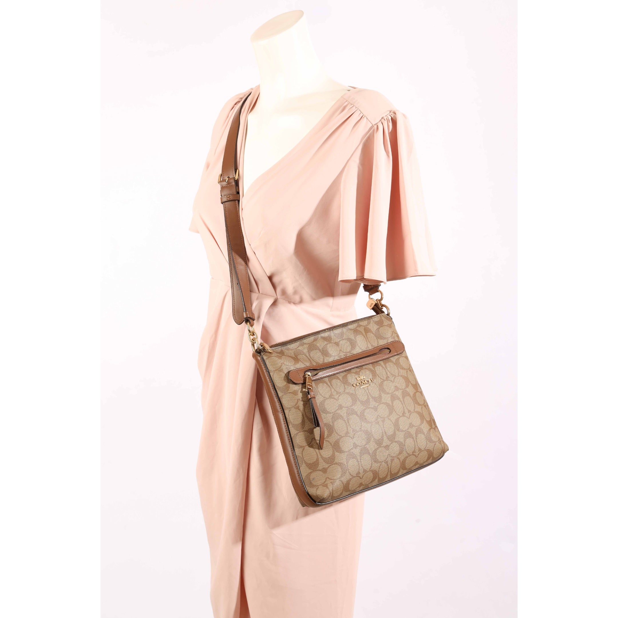 Coach Mae Signature Canvas File Crossbody Bag