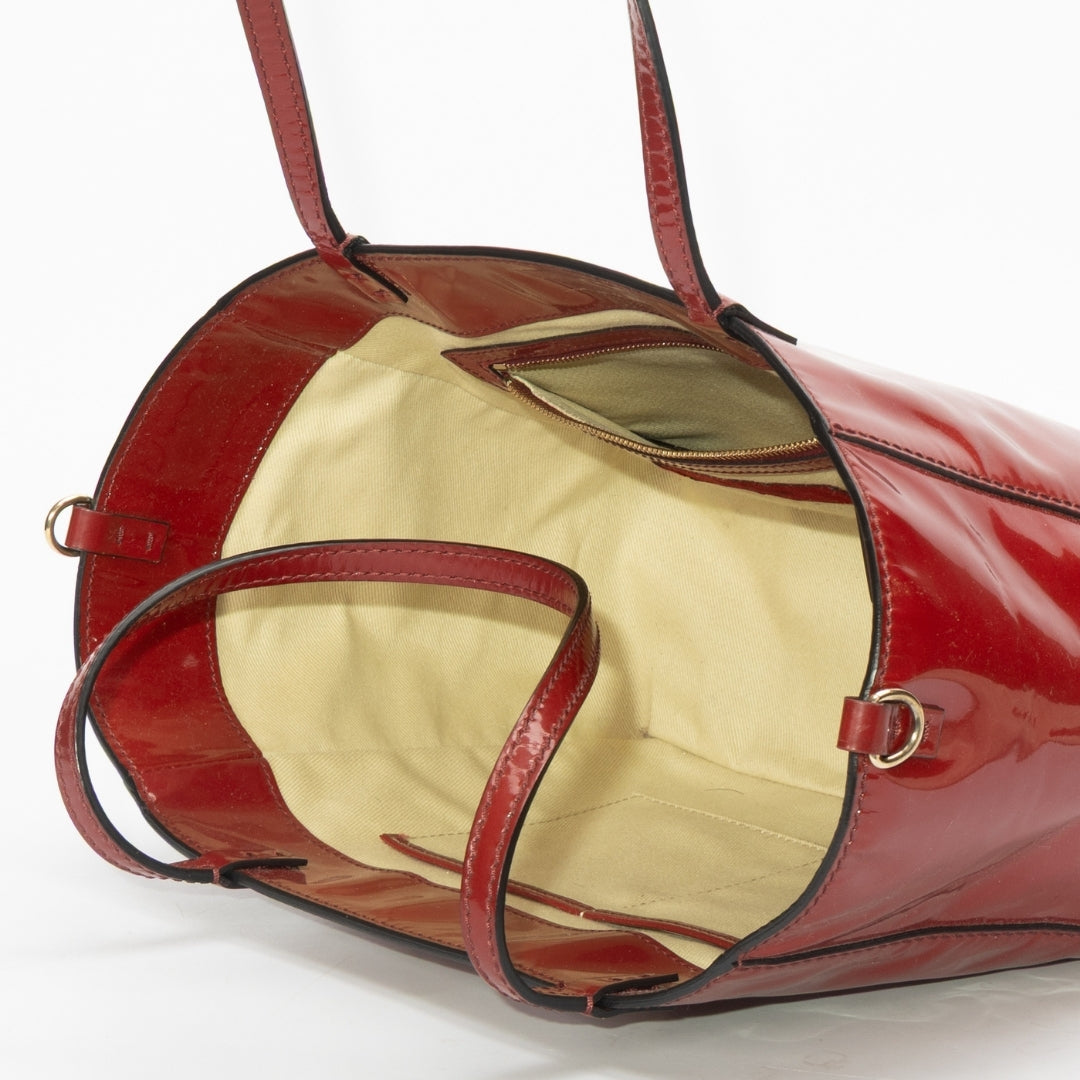 Valentino Red Leather Rockstud Trapeze Tote