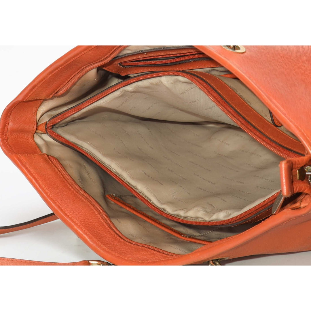 Michael Kors Orange Jet Set Chain Tote Bag