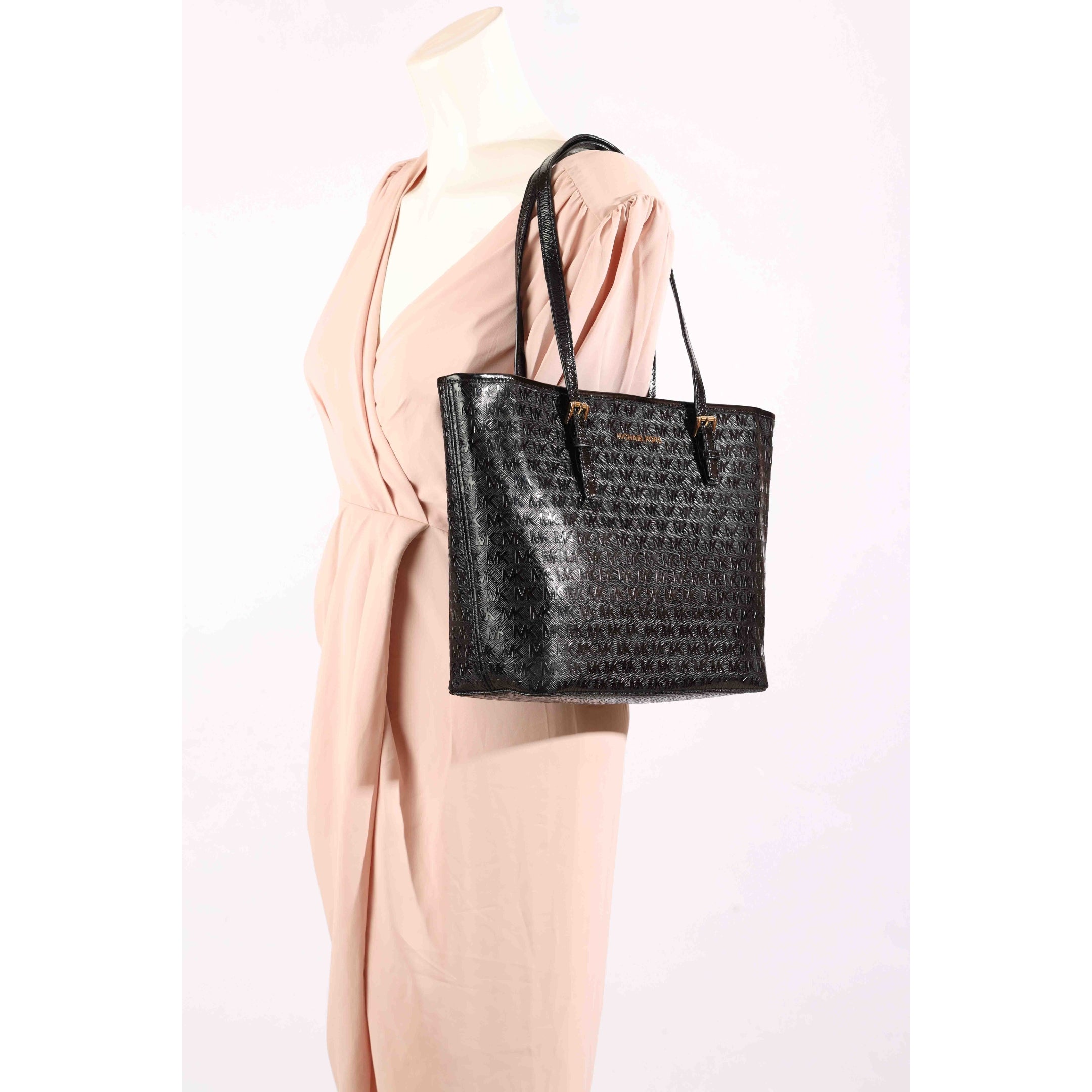 Michael Kors Jet Set Logo Black Tote