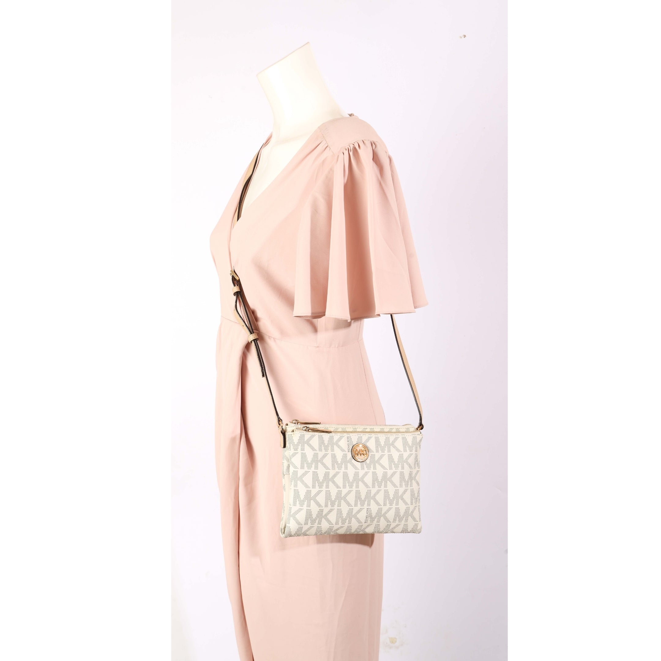 Michael Kors White Monogram Crossbody Bag