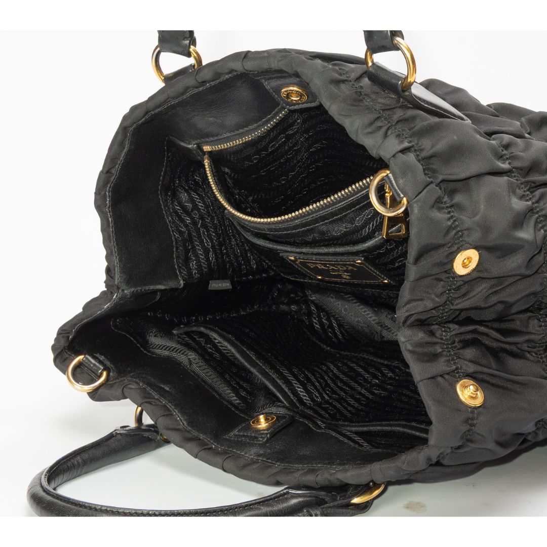 Prada Black Tessuto Nylon Gaufre Tote