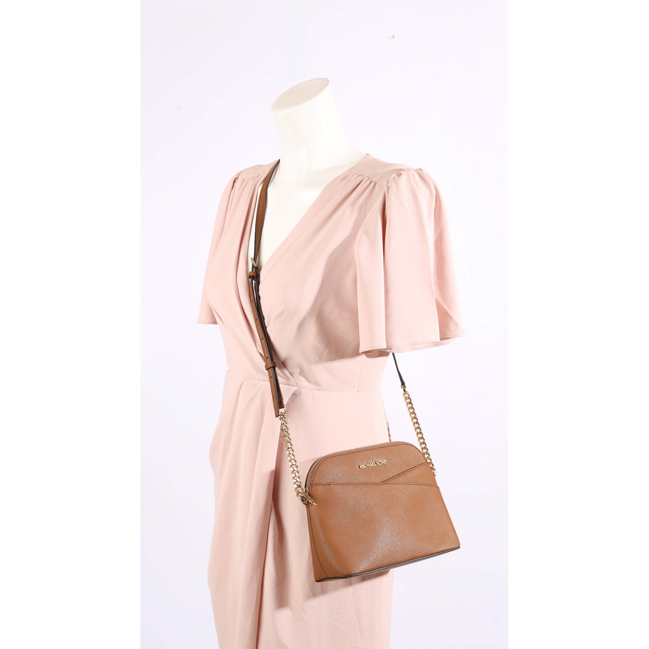 Michael Kors Tan Jet Set Travel Dome Crossbody Bag