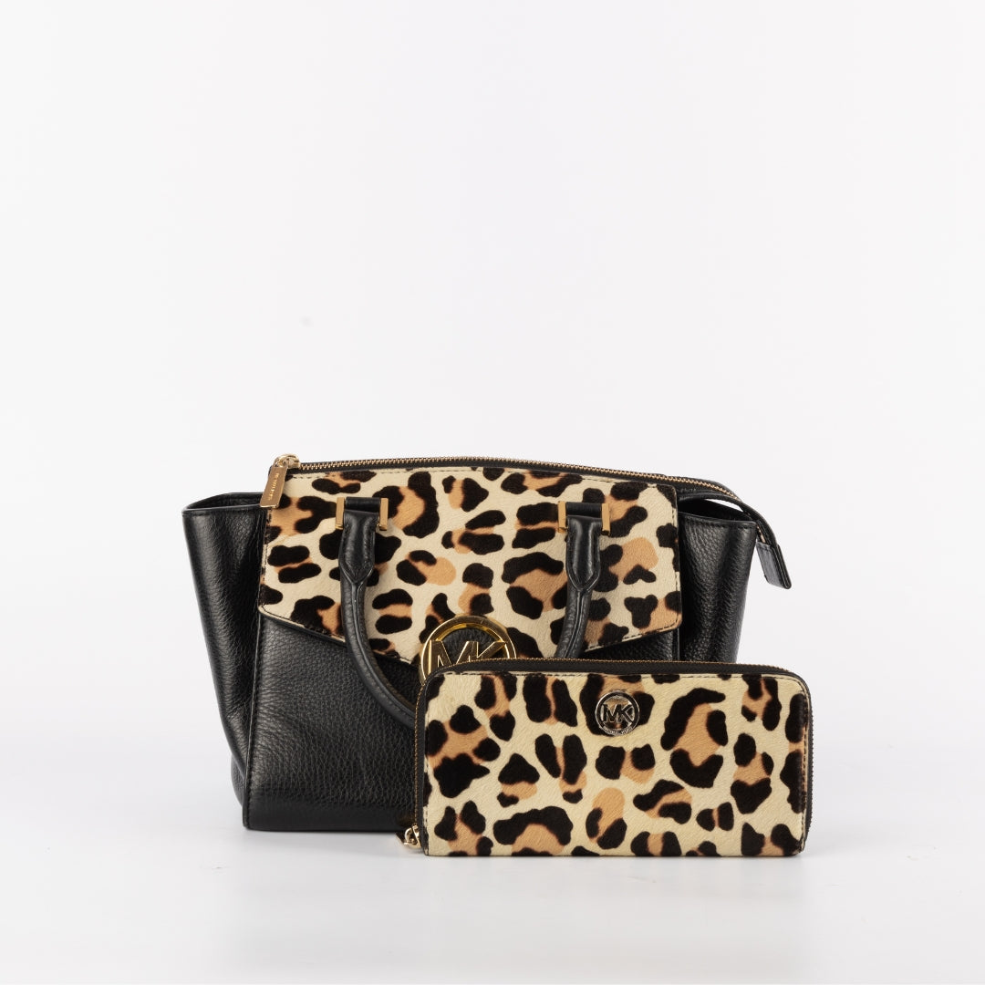 Michael Kors Animal Hair Print Leather Crossbody Bag