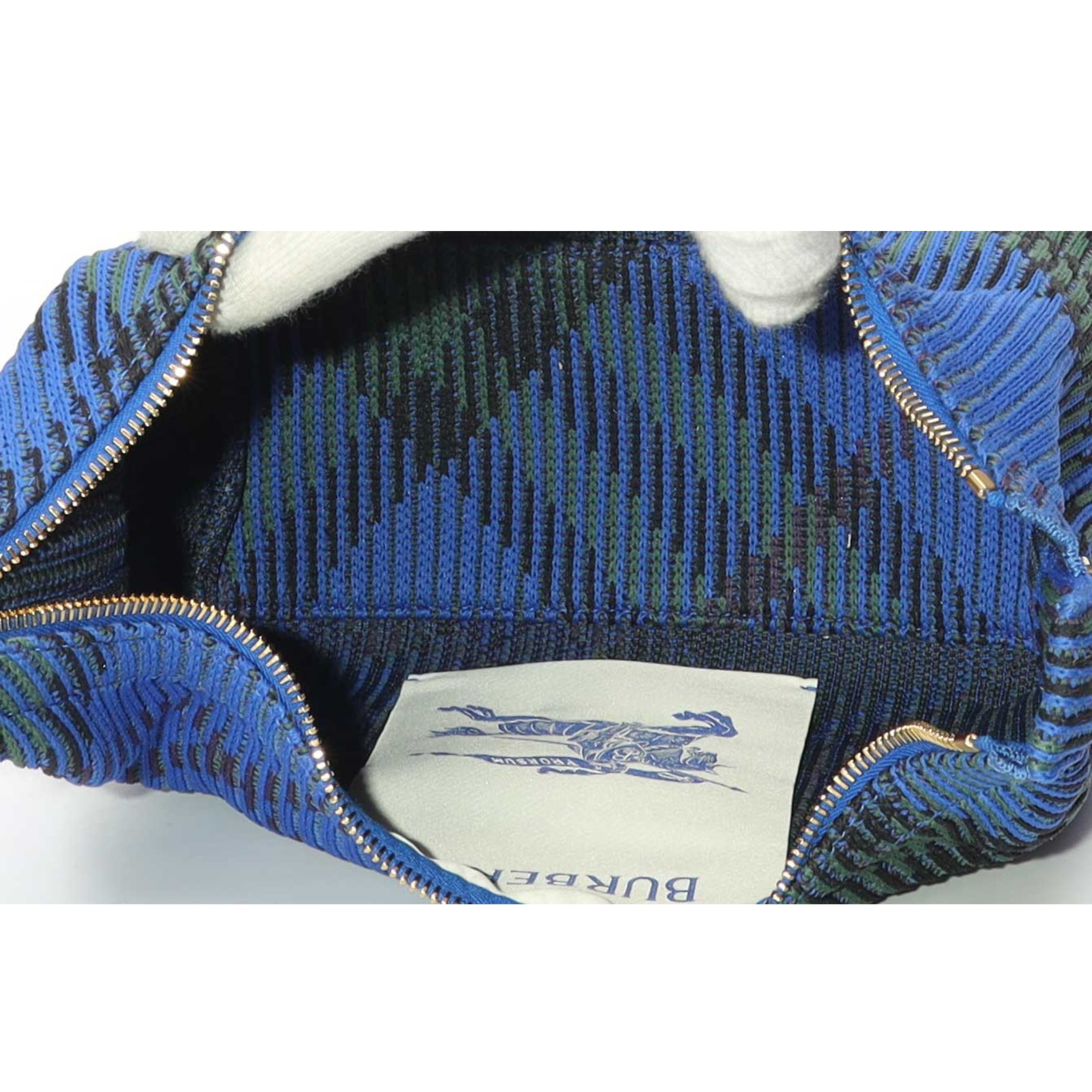 Burberry Blue Check Peg Shoulder Bag