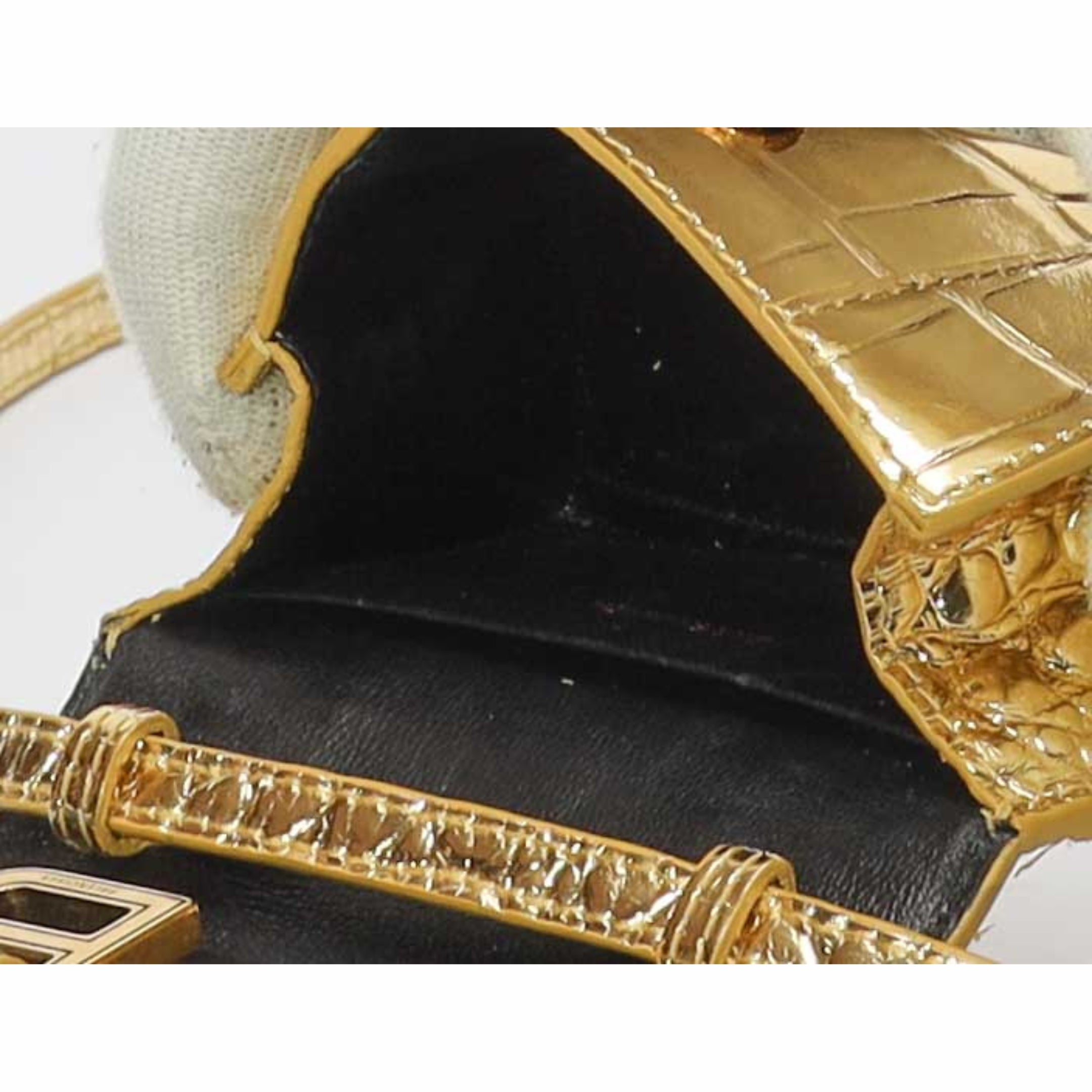Balenciaga Gold Metallic Hourglass XS Crossbody Bag