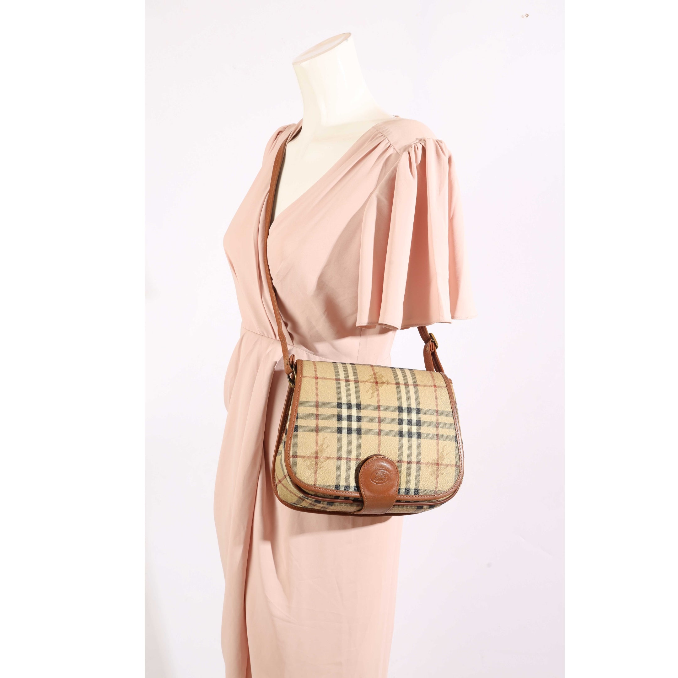 Burberry Haymarket Check Flap Cross Body Bag
