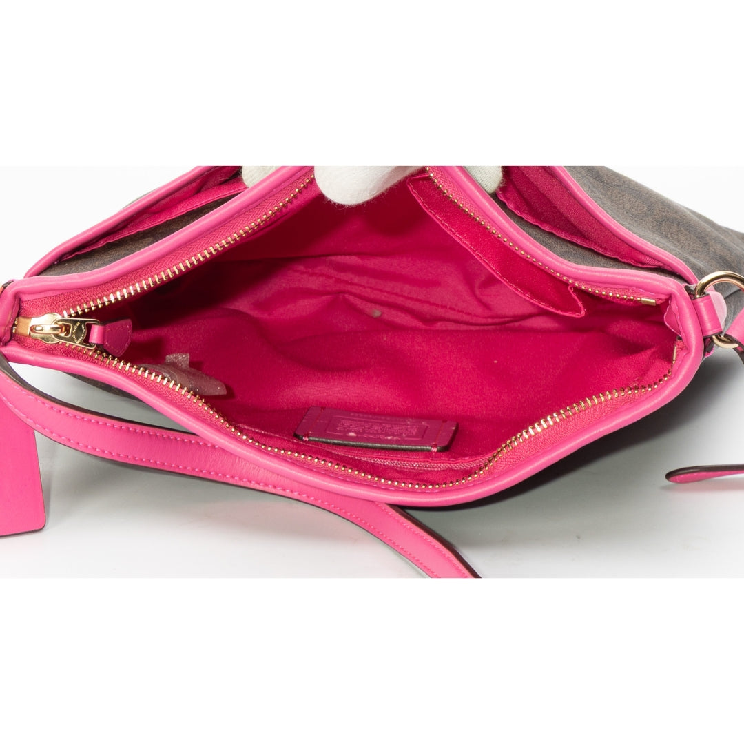 Coach Brown/Pink File Crossbody Bag
