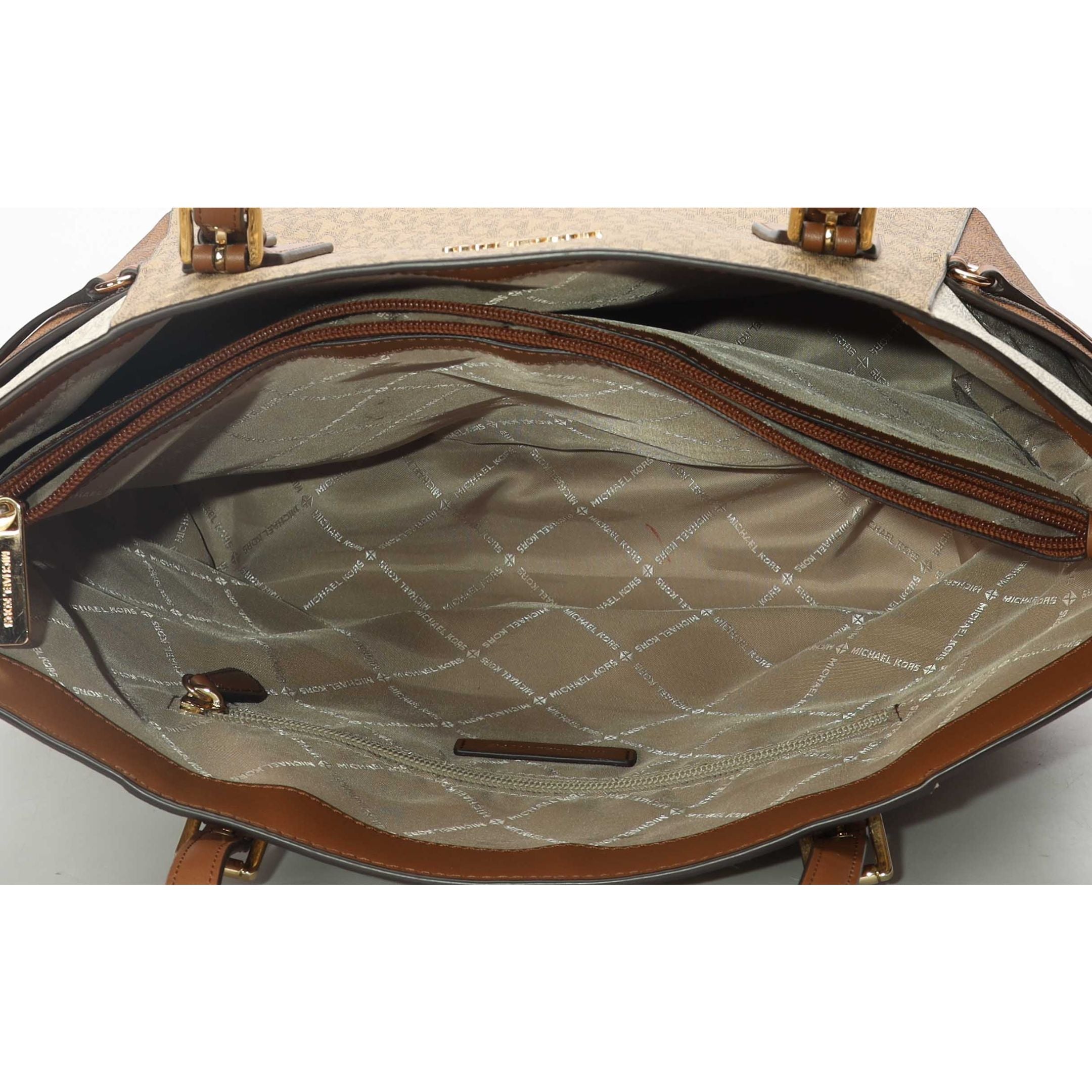 Michael Kors Voyager Color-Block Camel Logo Tote