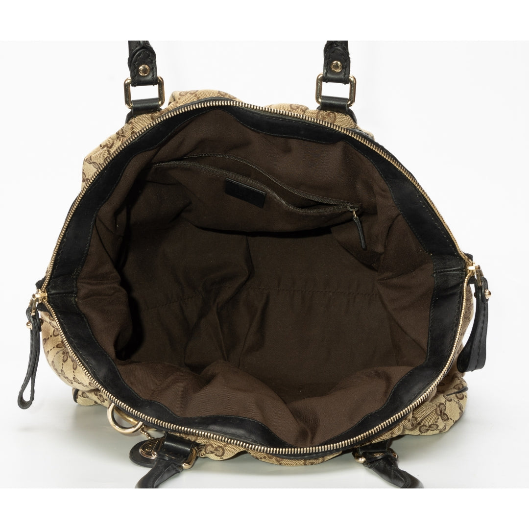 Gucci GG Canvas and Leather Medium Sukey Hobo