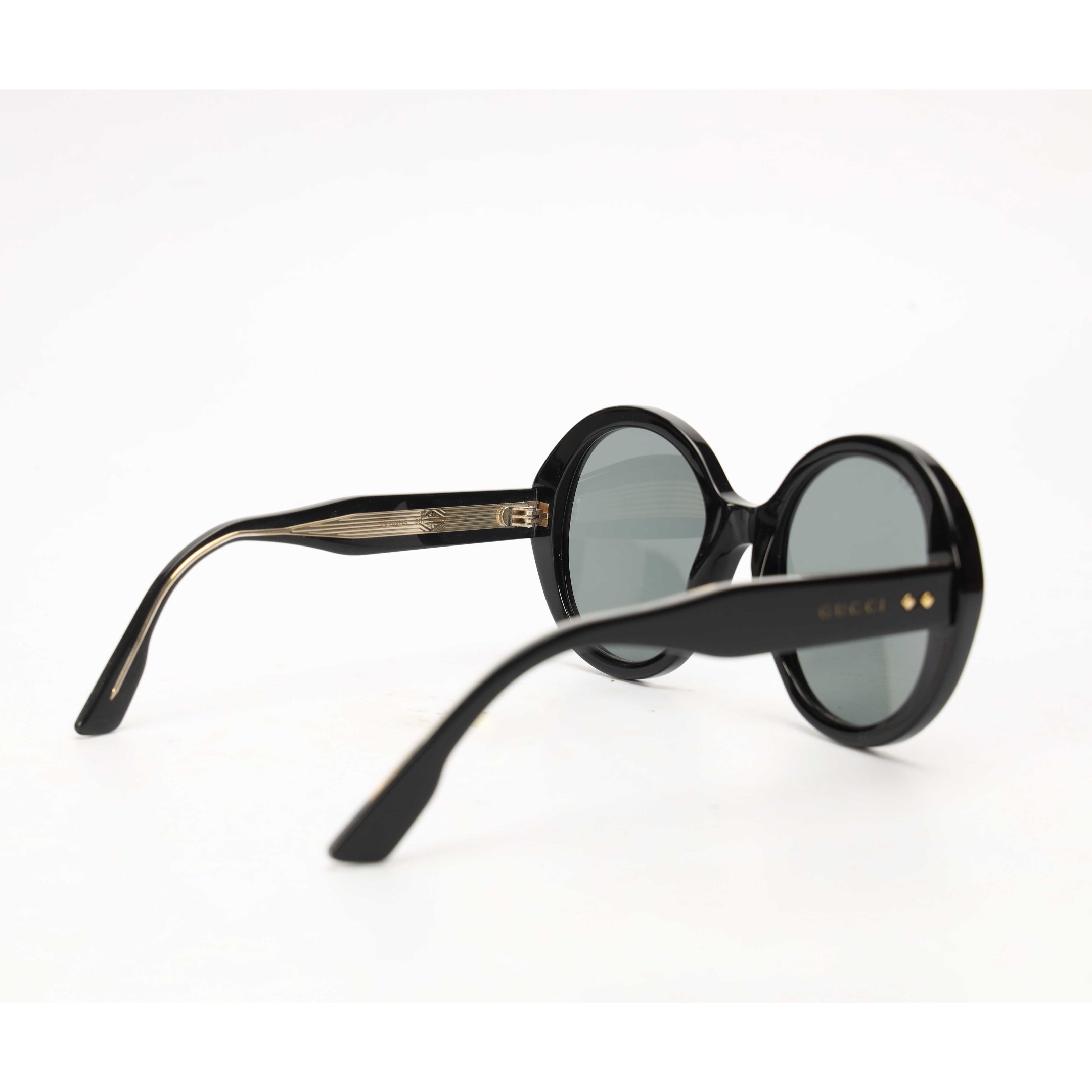 Gucci Black Acetate Round Sunglasses