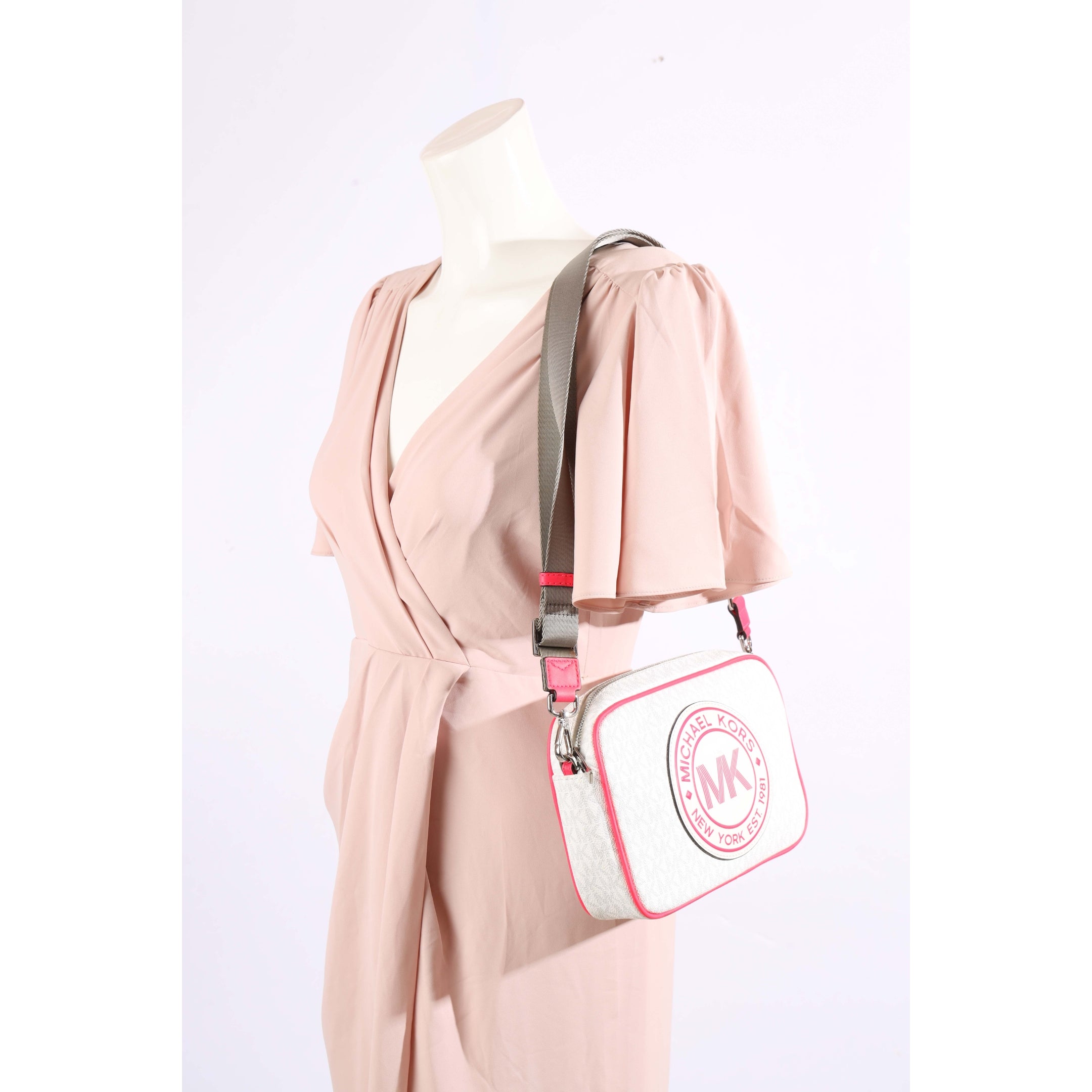 Michael Kors Fulton Sport Pink Logo Crossbody Bag