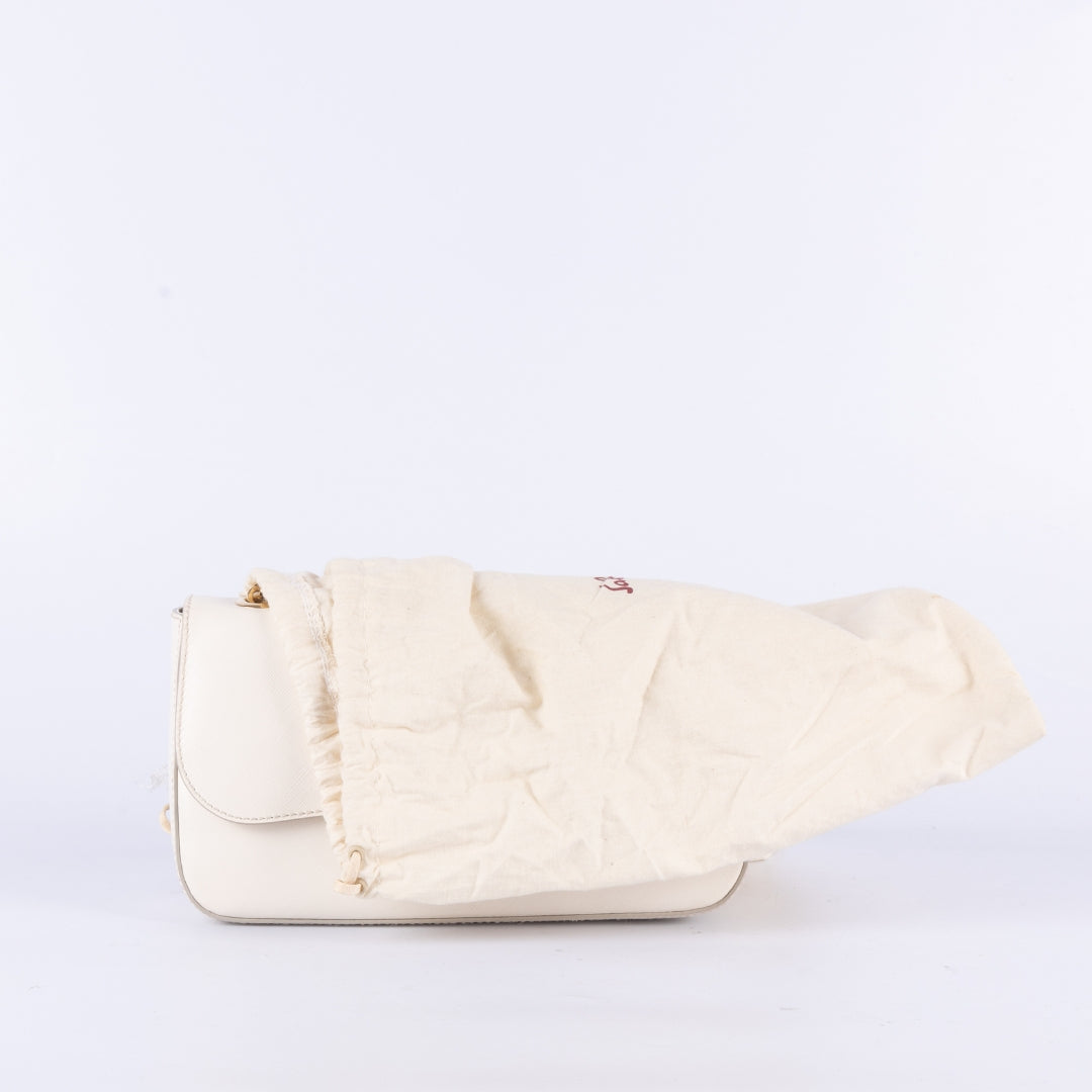 Salvatore Ferragamo Cream Saffiano Leather Rory Shoulder Bag