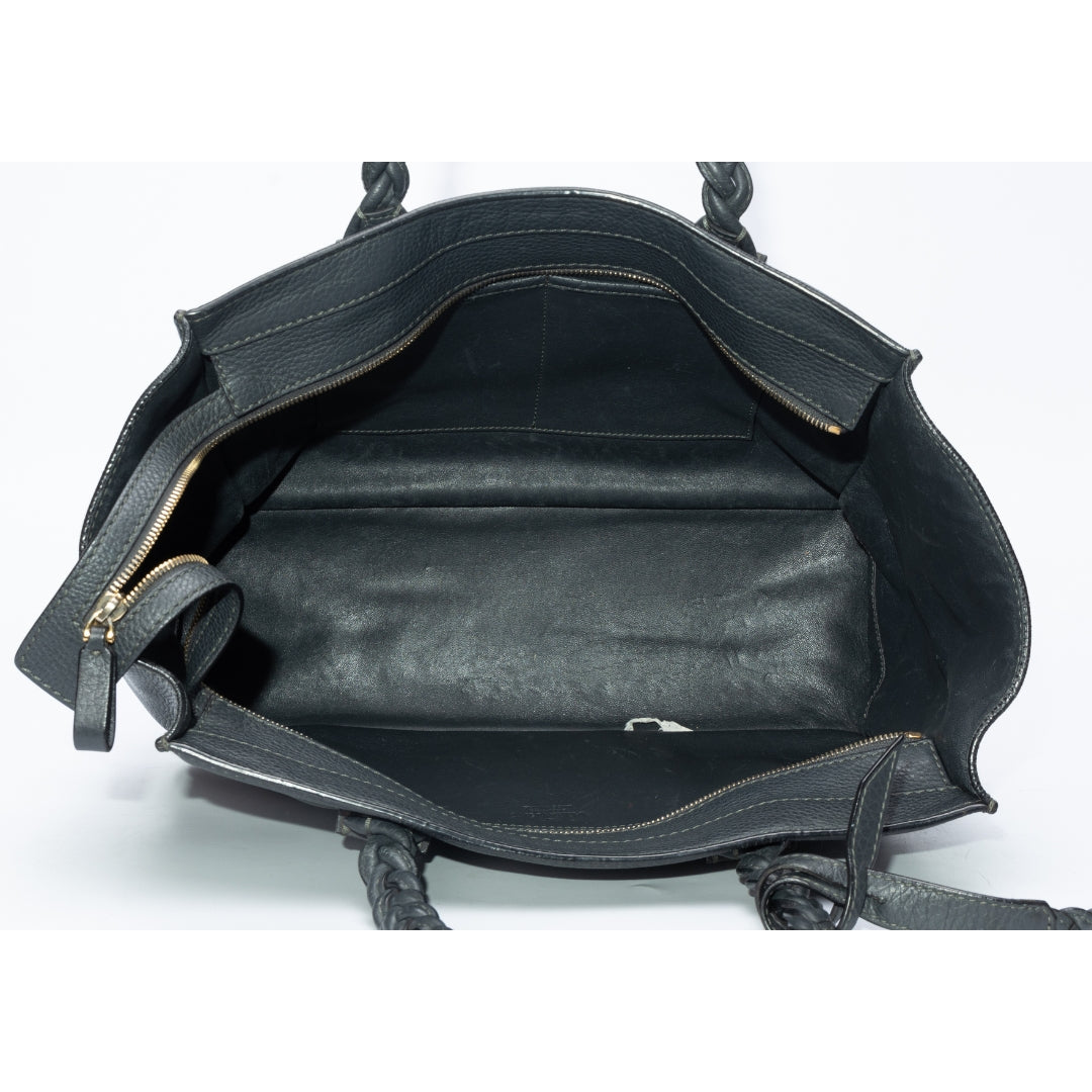 Valentino Garavani Grained Calfskin Black Tote
