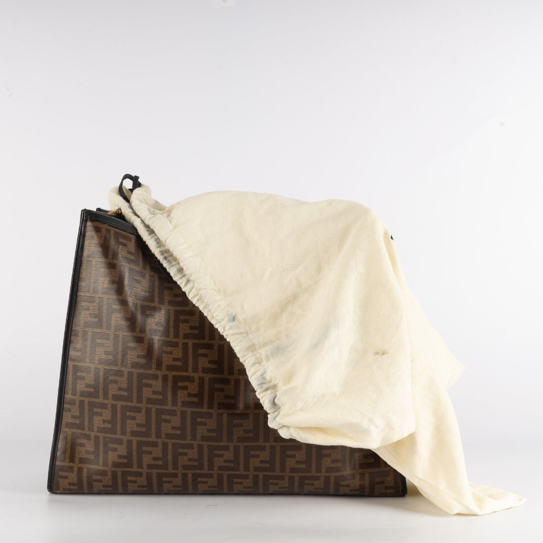 Fendi Zucca Coated Canvas and Leather Runaway Shopper Tote