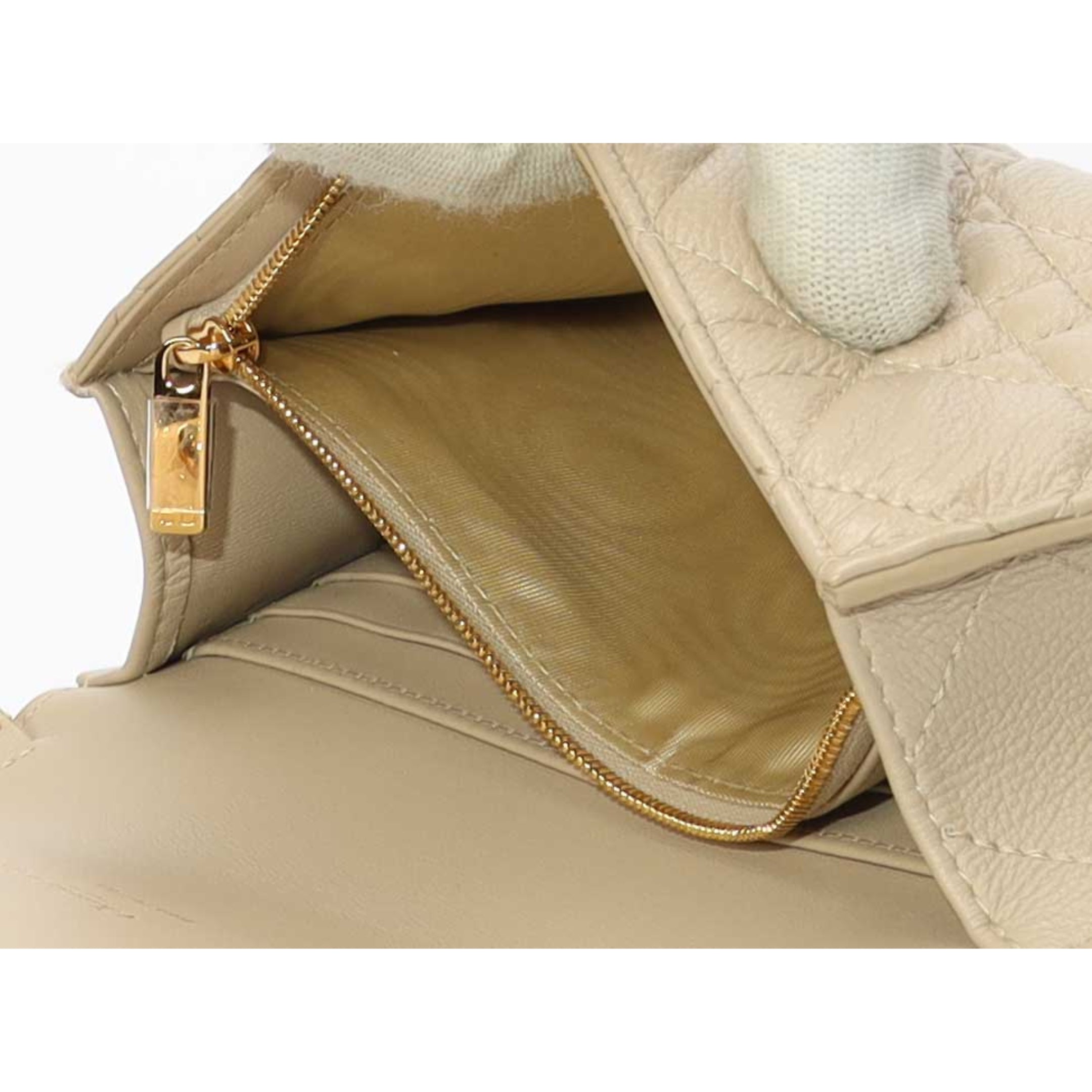 Dior Caro Beige Chain Crossbody Bag