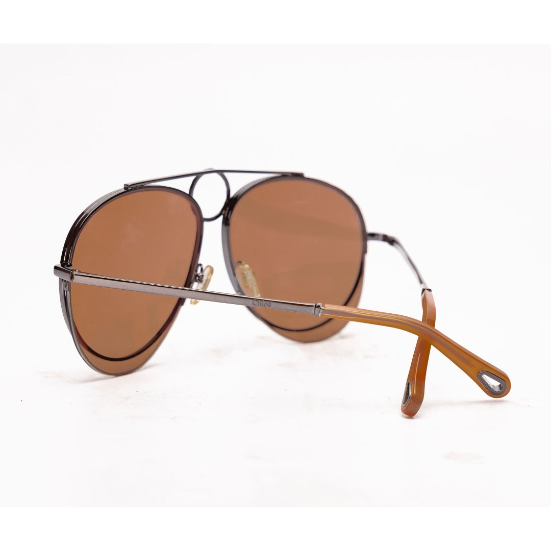 Chloe Metal Mirrored Romie Aviator Sunglasses