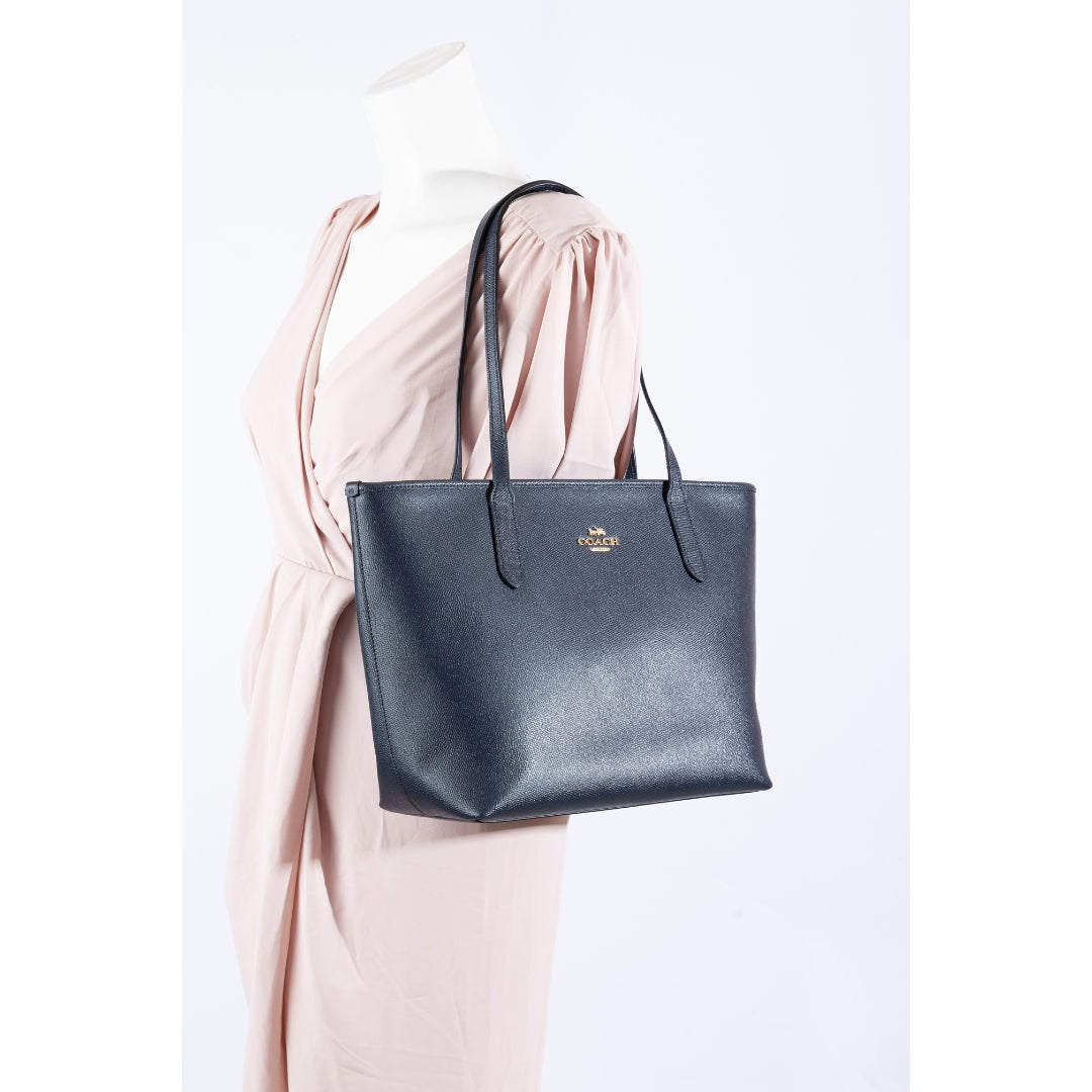 Coach Navy Blue Avenue Zip Tote