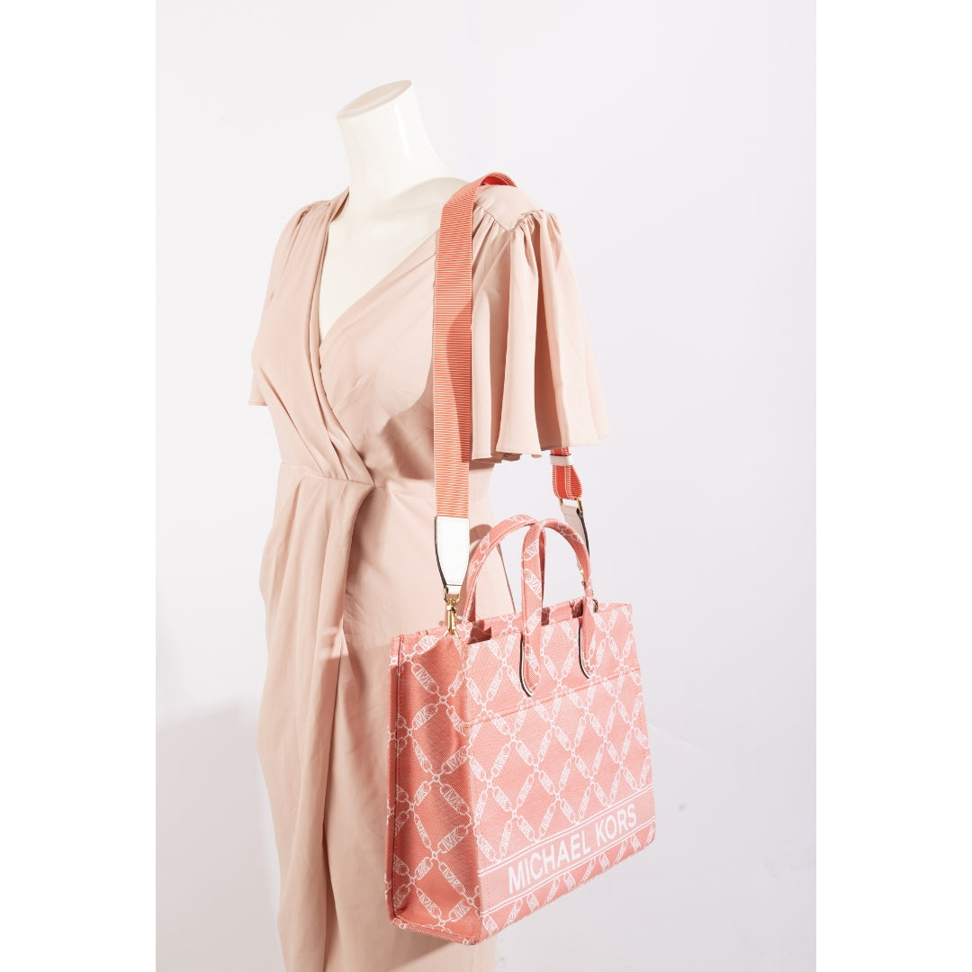 Michael Kors Gigi Logo Grab Coral Tote