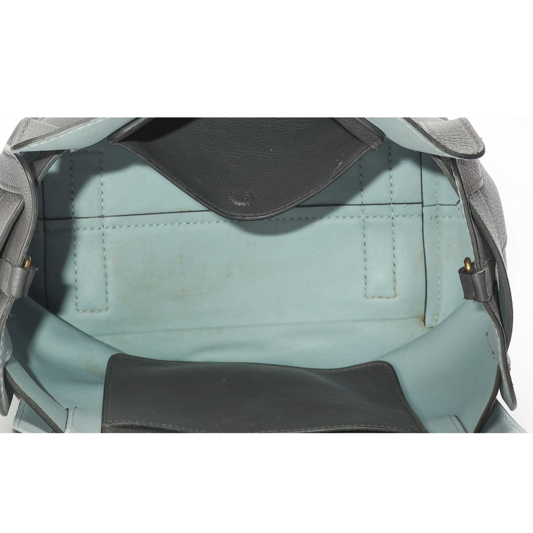 Burberry Dark Grey Medium Belt Satchel