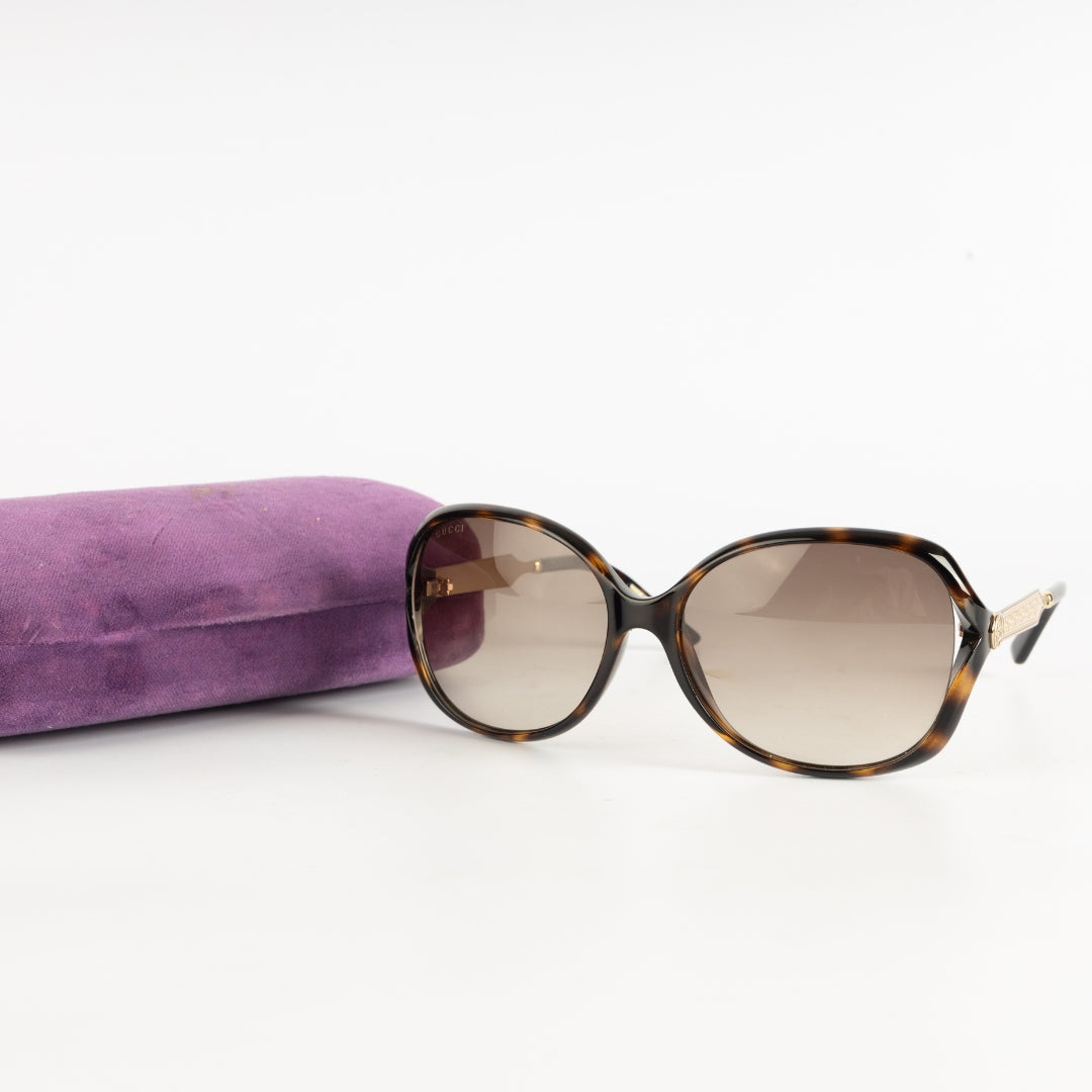 Gucci Tortoise Oversize Round Sunglasses