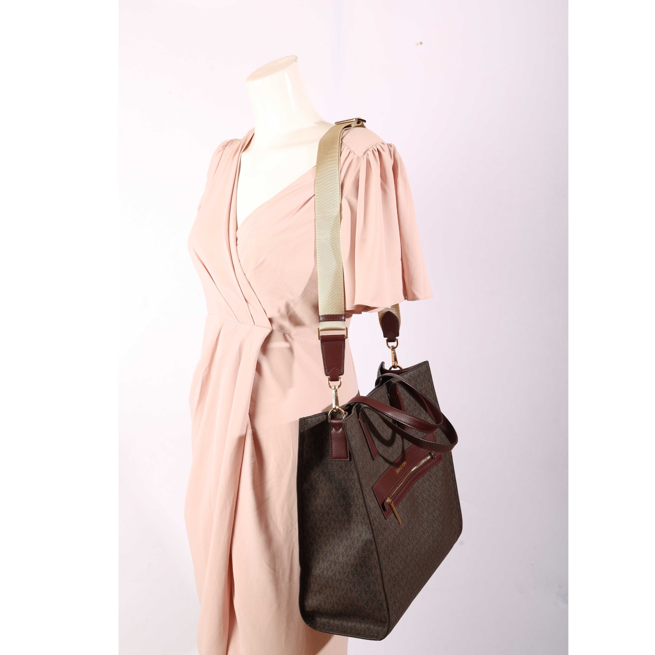 Michael Kors Kenly Burgundy Large Logo Tote