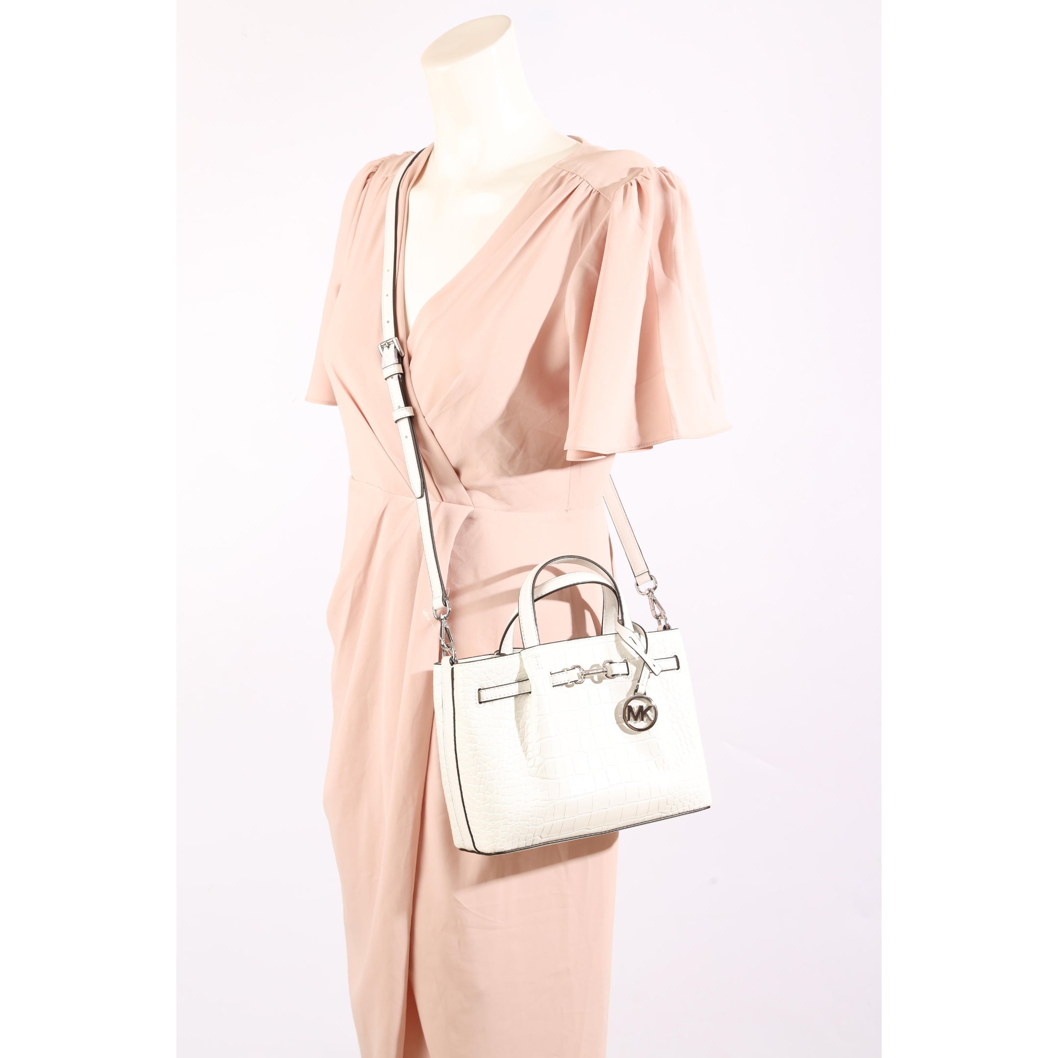 Michael Kors White Carson Convertible Satchel