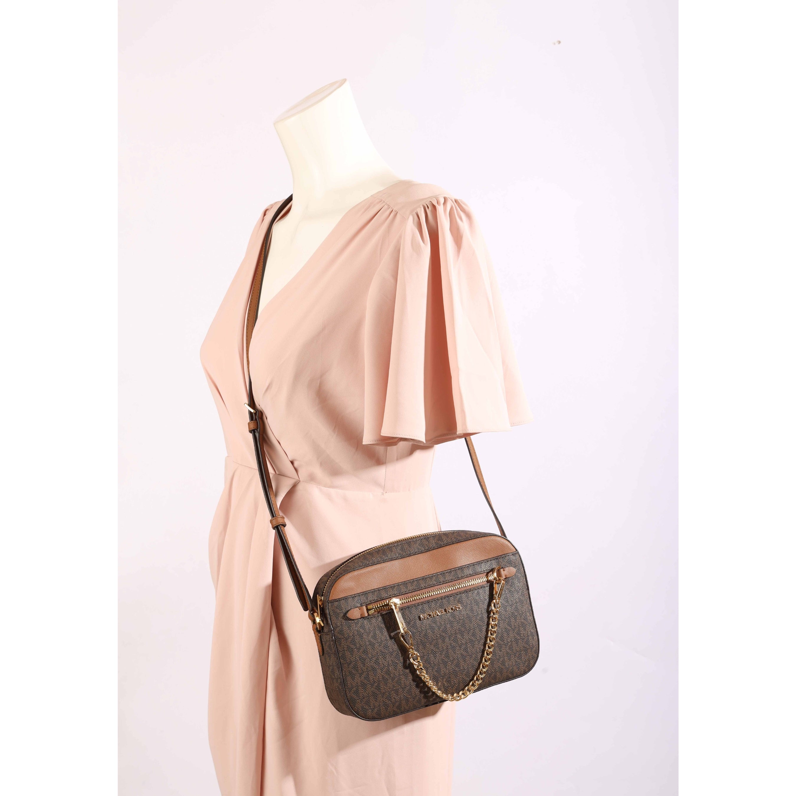 Michael Kors Brown Jet Set Logo Crossbody Bag