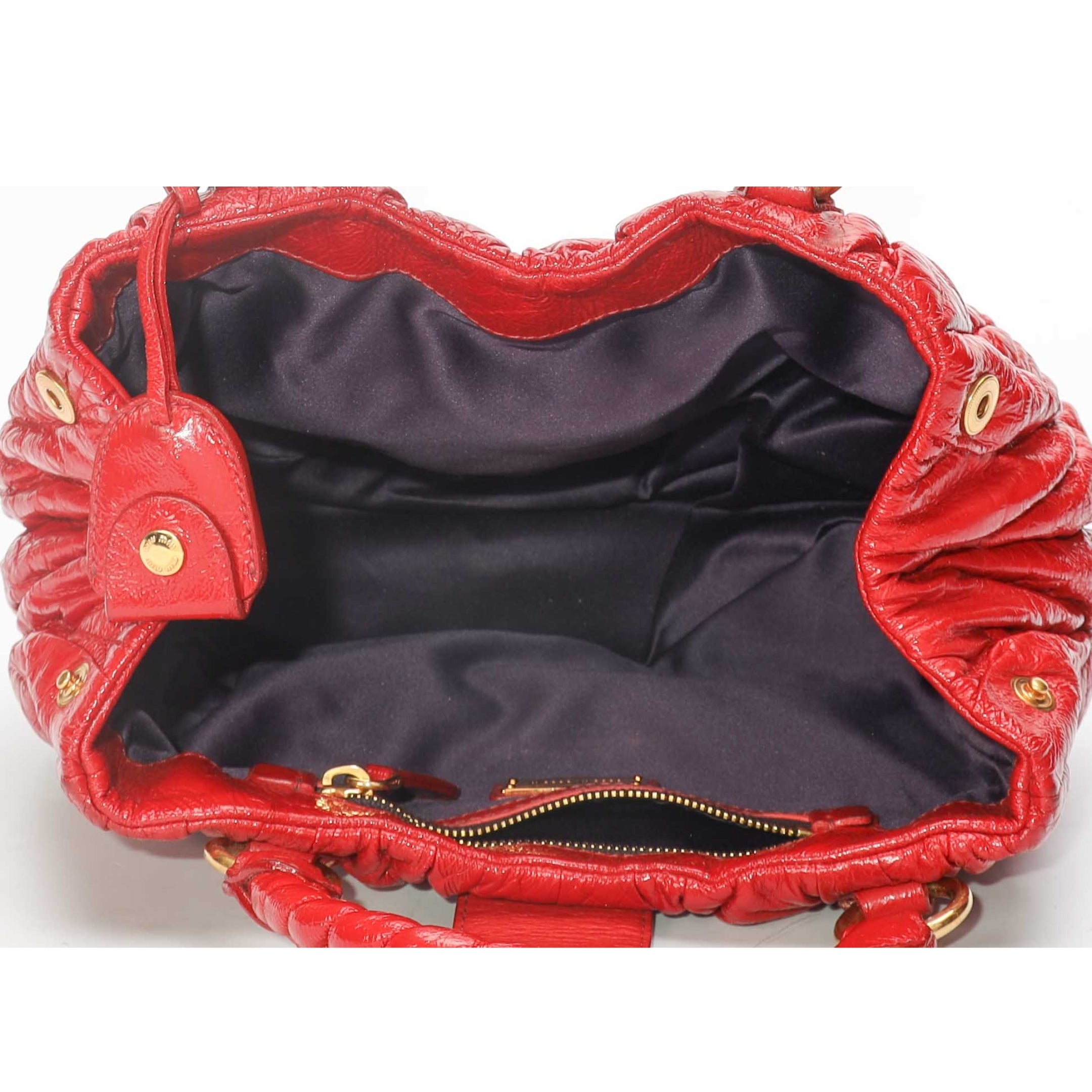 Miu Miu Red Matelasse Tote Shoulder Bag