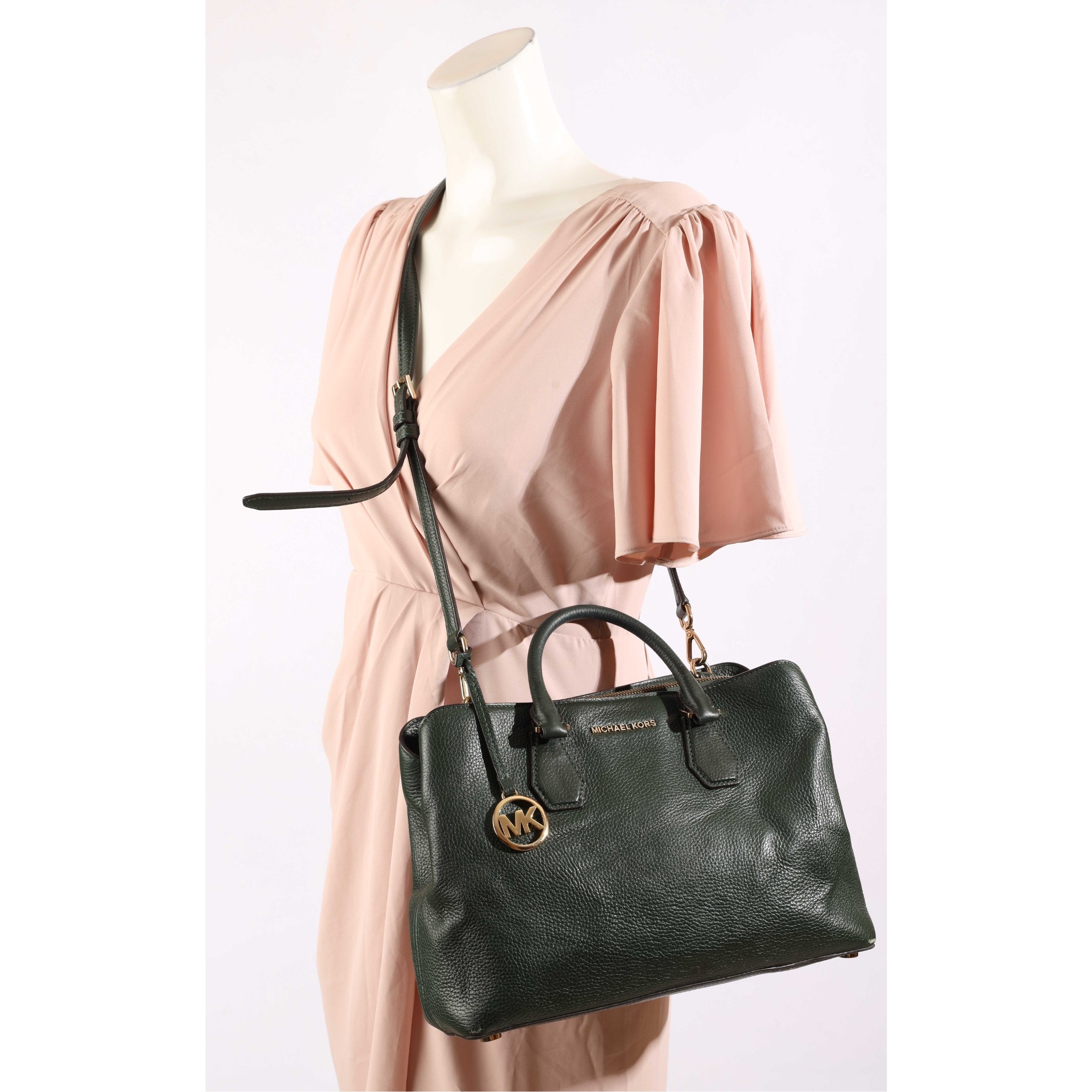 Michael Kors Camille Large Green Satchel