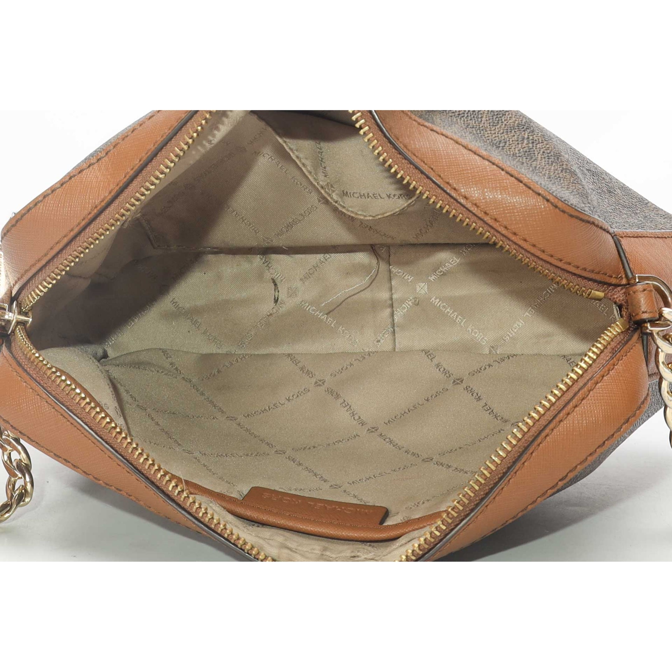 Michael Kors Jet Set Logo Brown Crossbody Bag
