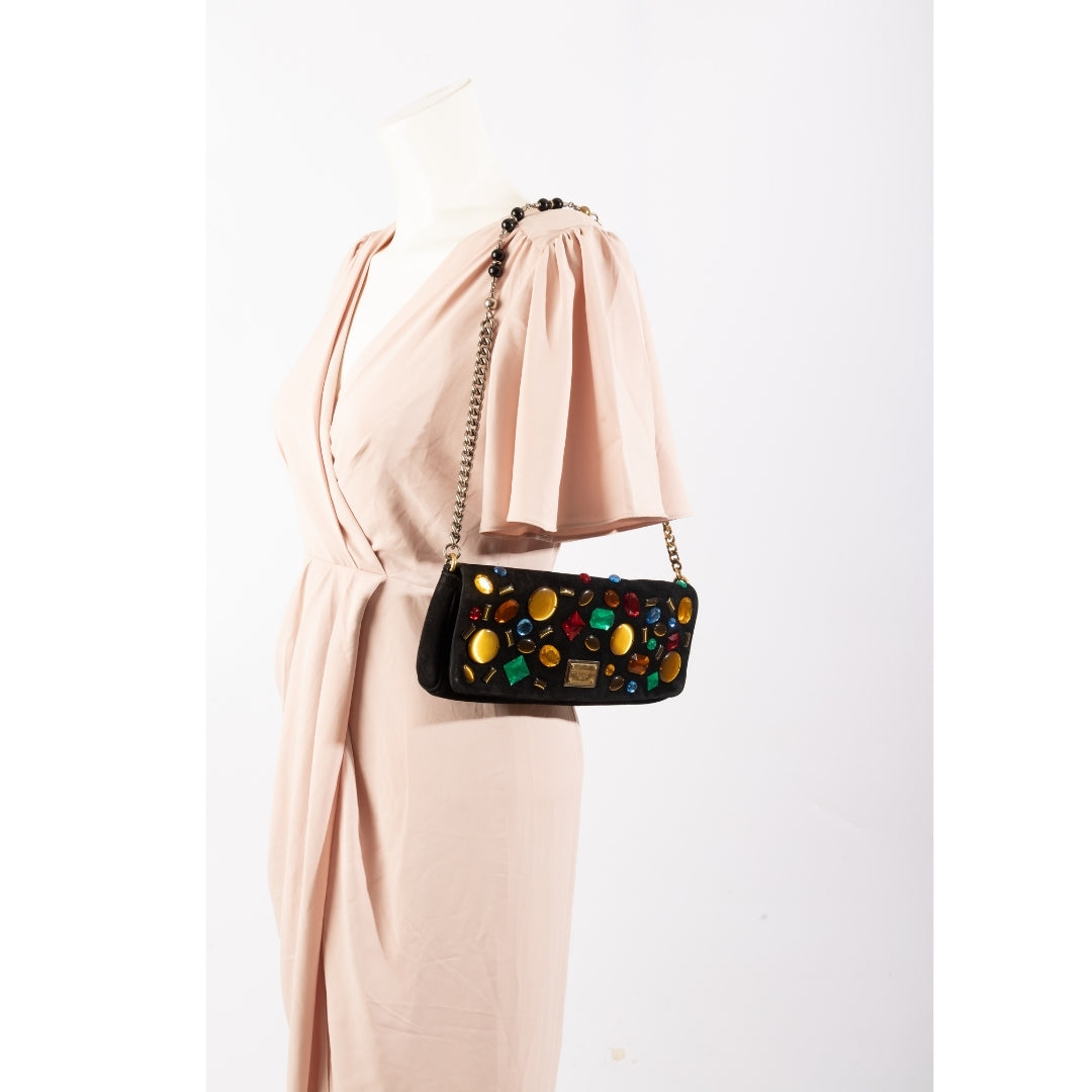 Dolce & Gabanna multi colored crystal shoulder bag