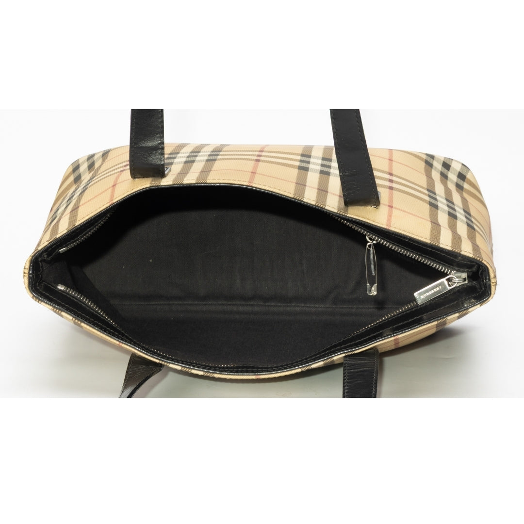 Burberry Haymarket Coated Canvas Tote