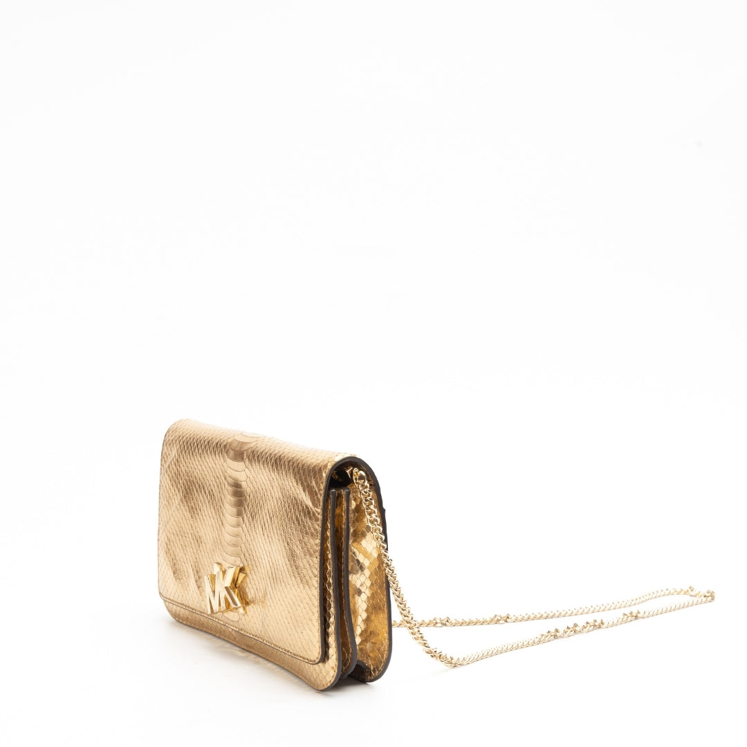 Michael Michael Kors Mott Pale Gold Large Clutch