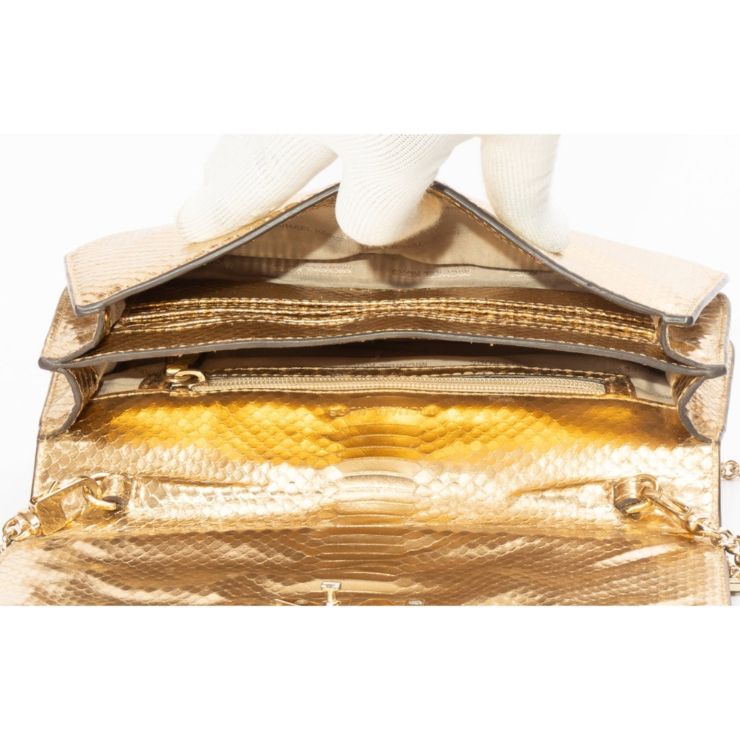 Michael Michael Kors Mott Pale Gold Large Clutch