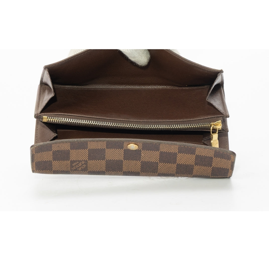 Louis Vuitton Damier Ebene Pattern Coated Canvas Wallet