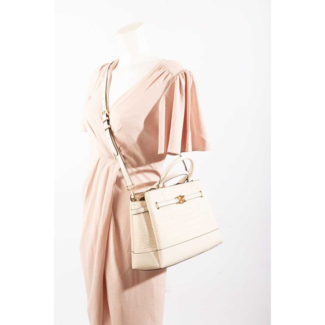 Michael Kors Hamilton Crocodile Embossed Leather Satchel