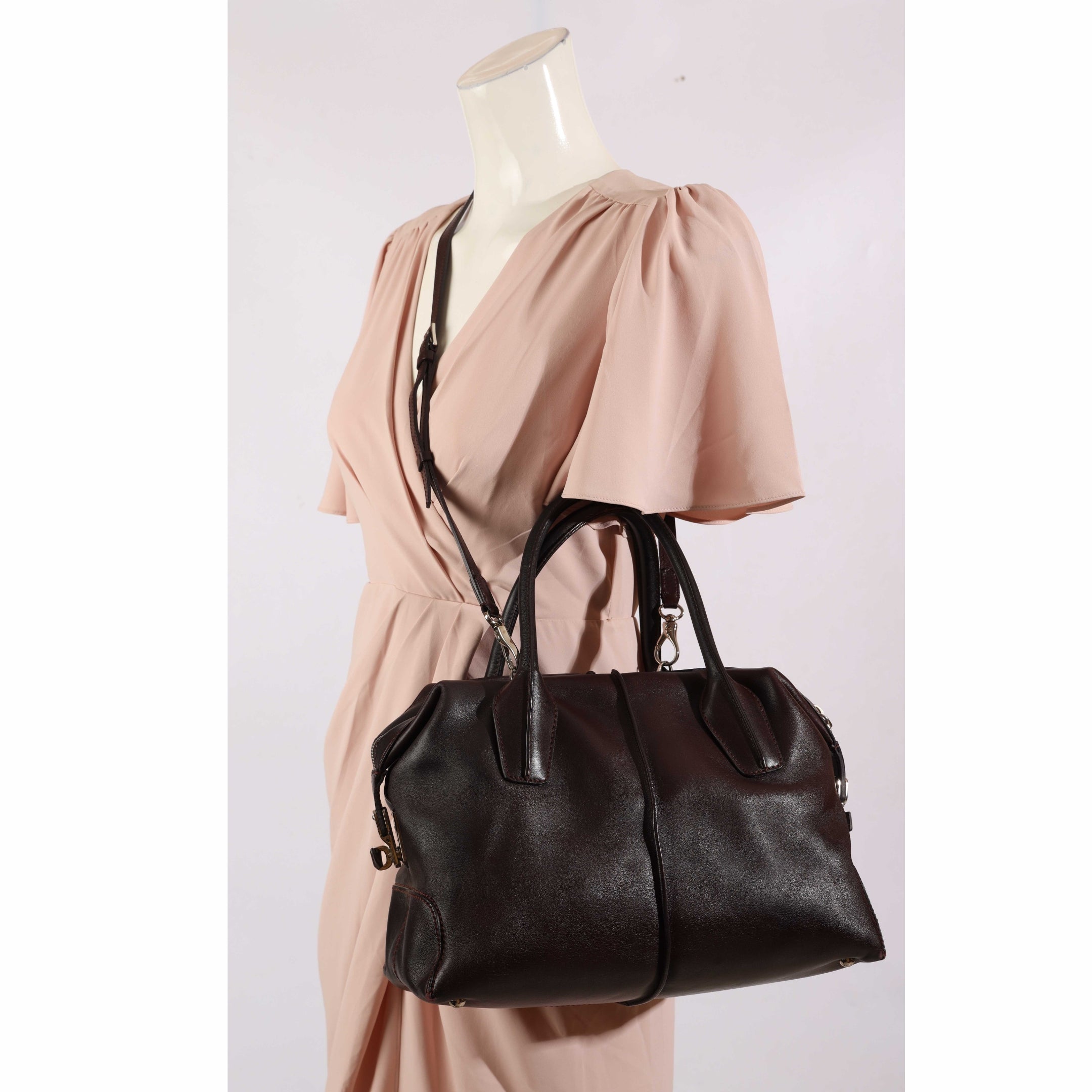 Tod's Dark Brown D Cube Bowler Bag