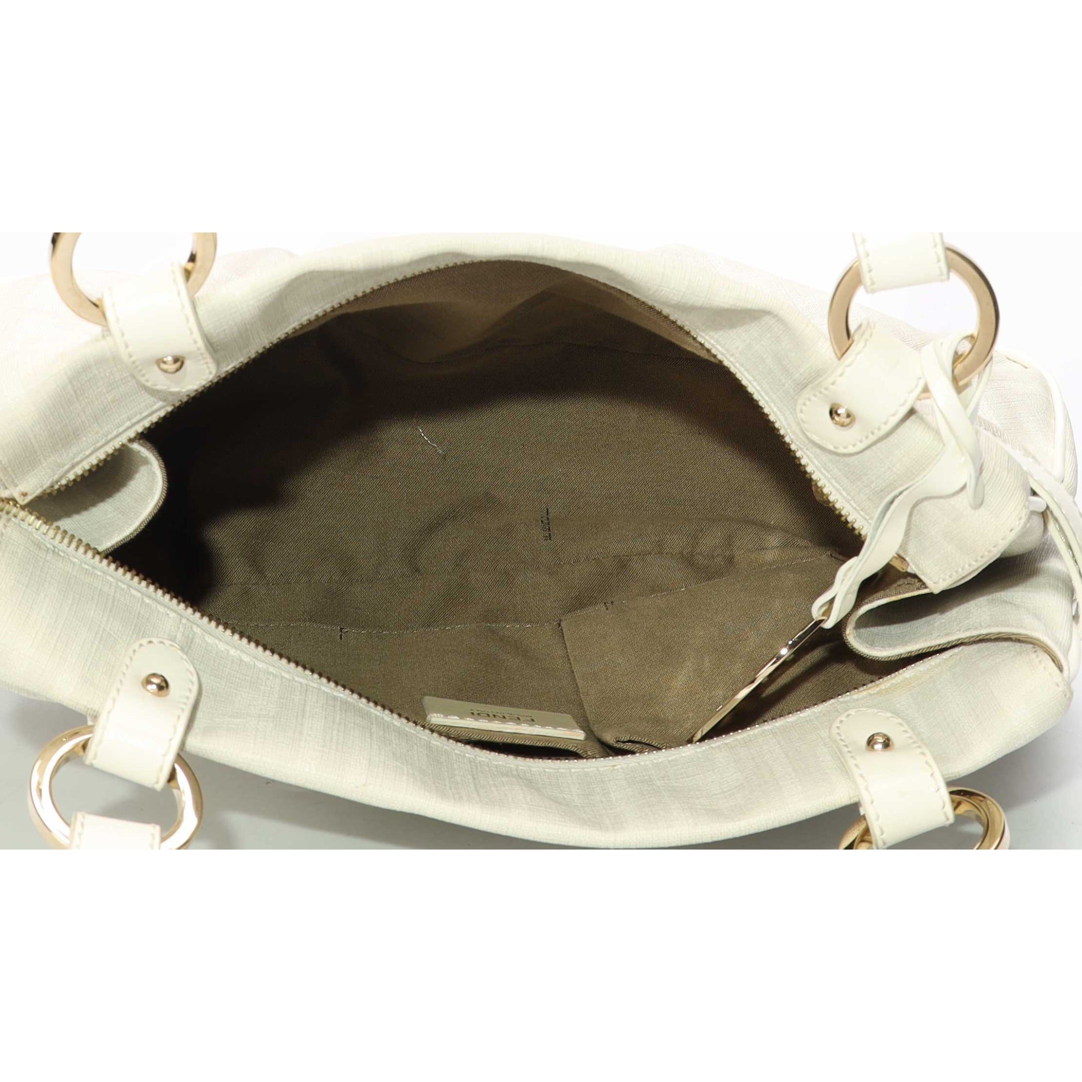 Fendi Cream Zucca Chef Shoulder Bag
