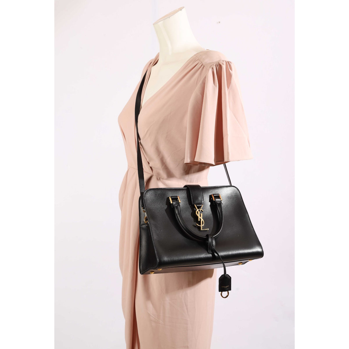 Saint Laurent Black Monogram Baby Cabas Bag