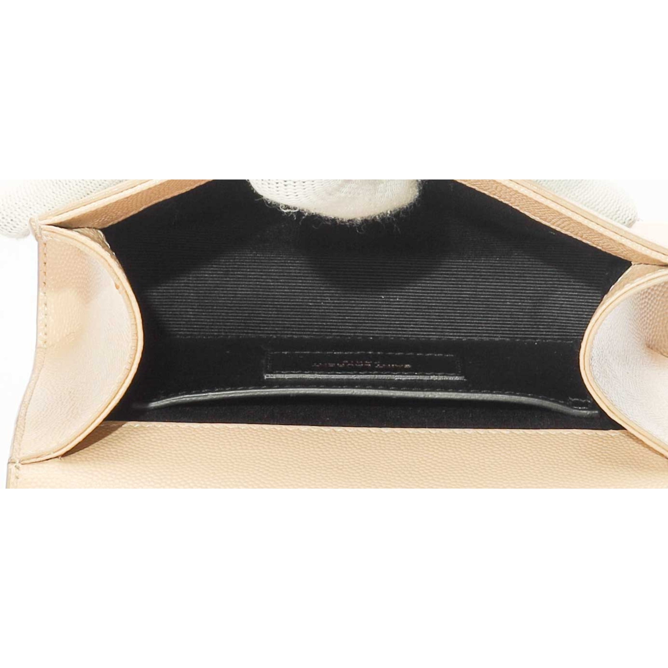 Saint Laurent Beige Grain De Poudre Crossbody Bag